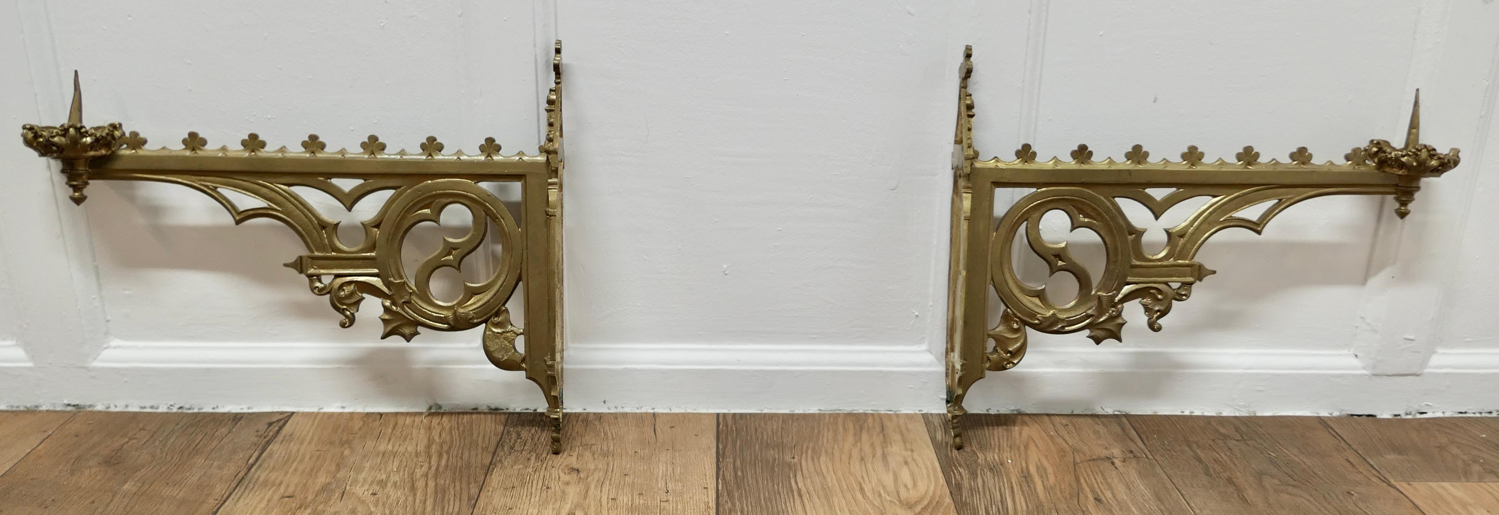 Late 19th Century Pair of 19th Century French Gothic Wall Sconces For Sale