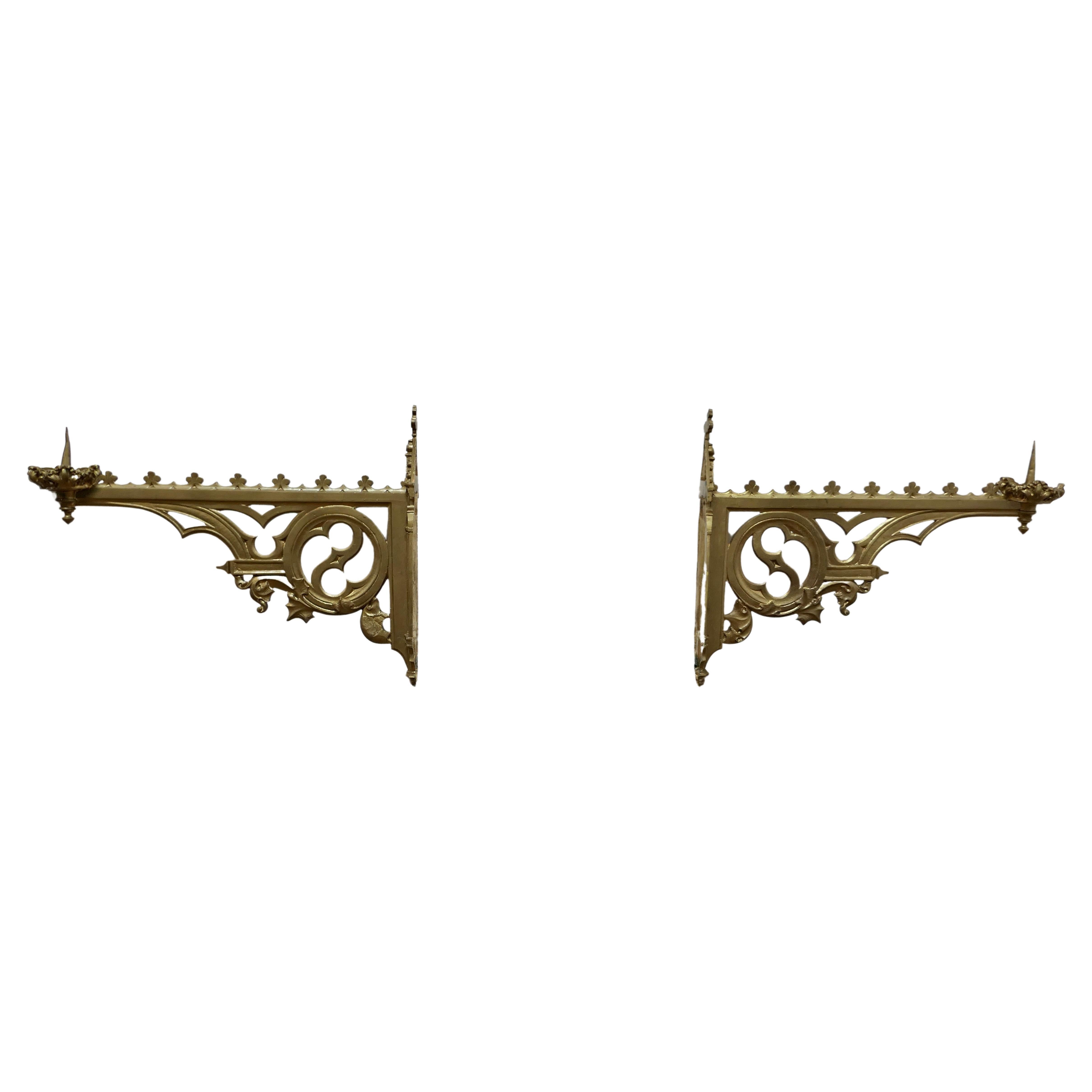 Pair of 19th Century French Gothic Wall Sconces For Sale