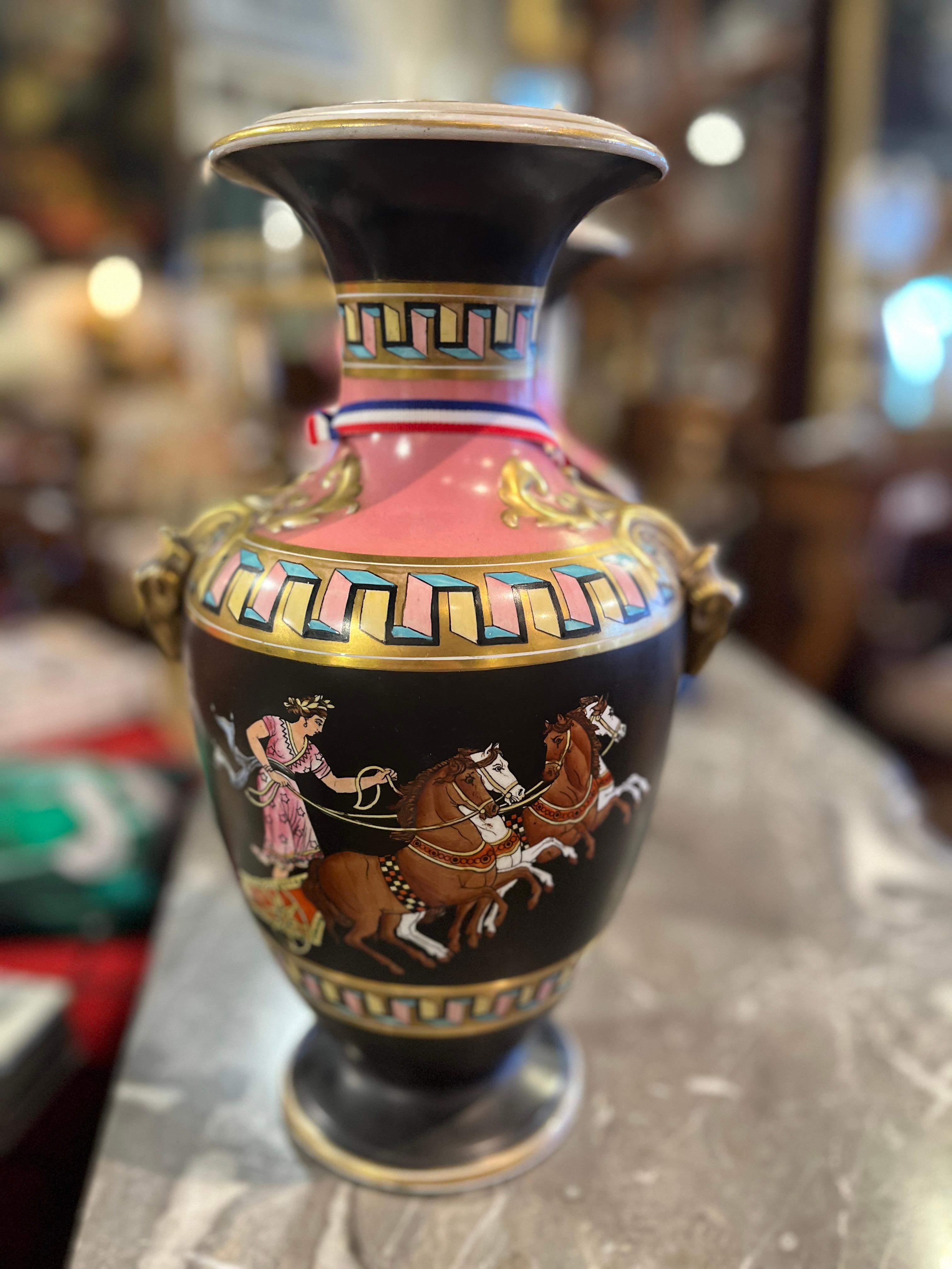 Néo-grec Paire de vases néo-grecques français du 19e siècle en vente