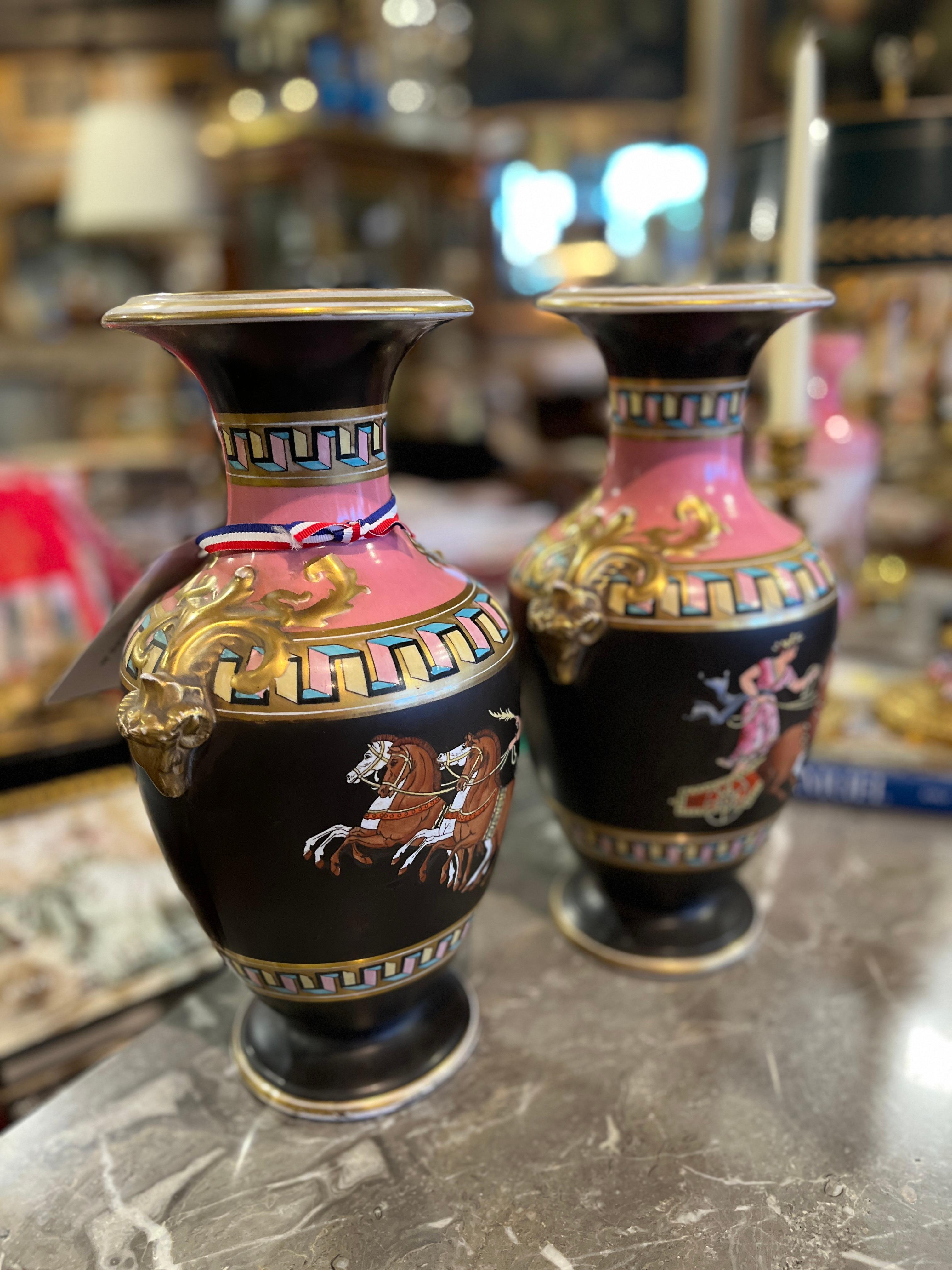 XIXe siècle Paire de vases néo-grecques français du 19e siècle en vente