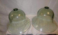 Pair of 19th Century French Hand Blown Glass Bell Shaped Garden Cloche