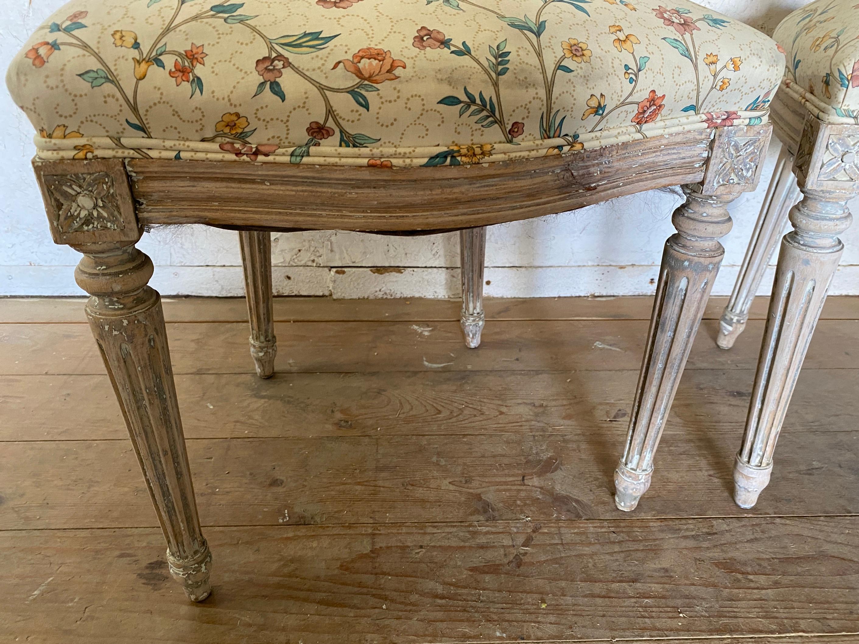 Pair of 19th Century French Louis XVI Provincial Style Side Chairs In Good Condition For Sale In Sheffield, MA