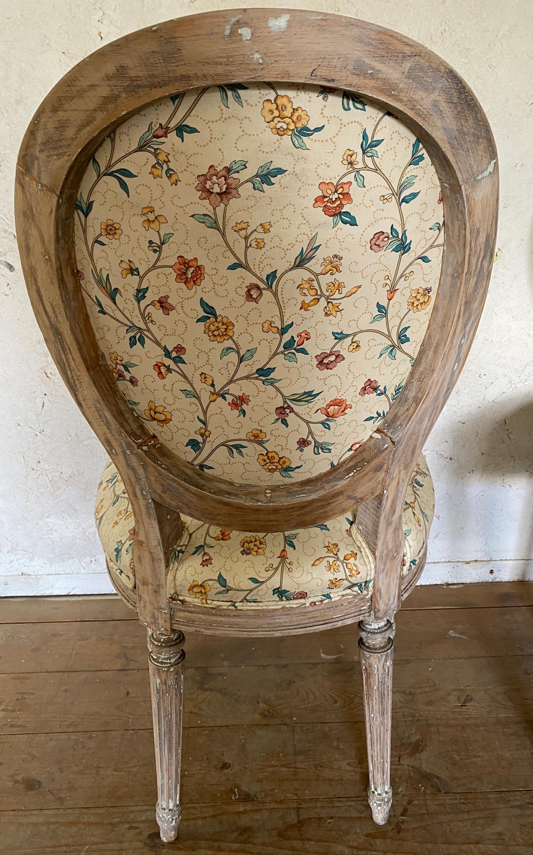 Wood Pair of 19th Century French Louis XVI Provincial Style Side Chairs For Sale