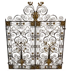 Pair of 19th Century French Hand Forged Iron Gates