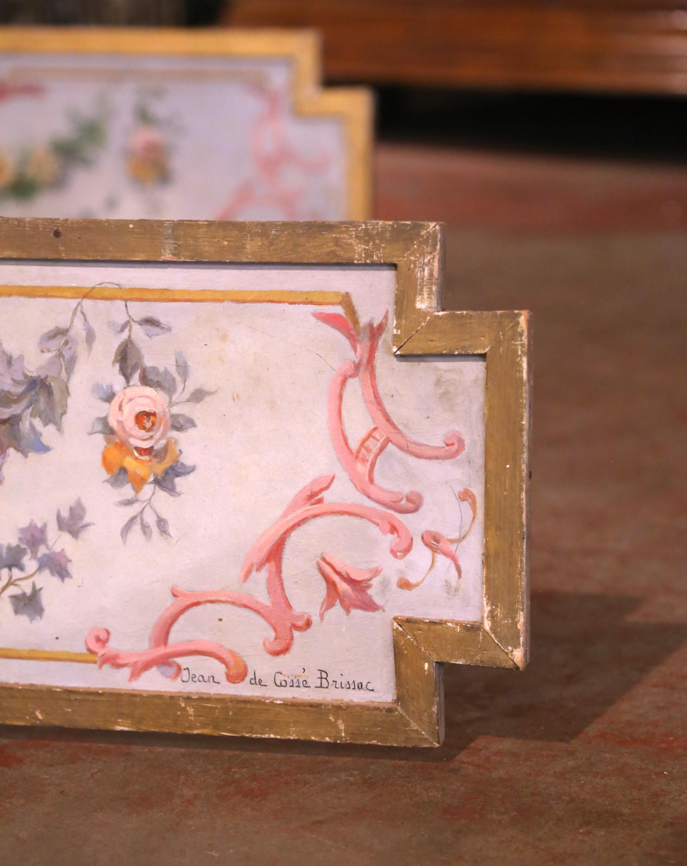 Pair of 19th Century French Hand Painted Wooden Trompe L'Oeil Wall Panels For Sale 2