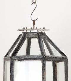 Pair of 19th Century French Hexagonal Metal Lanterns