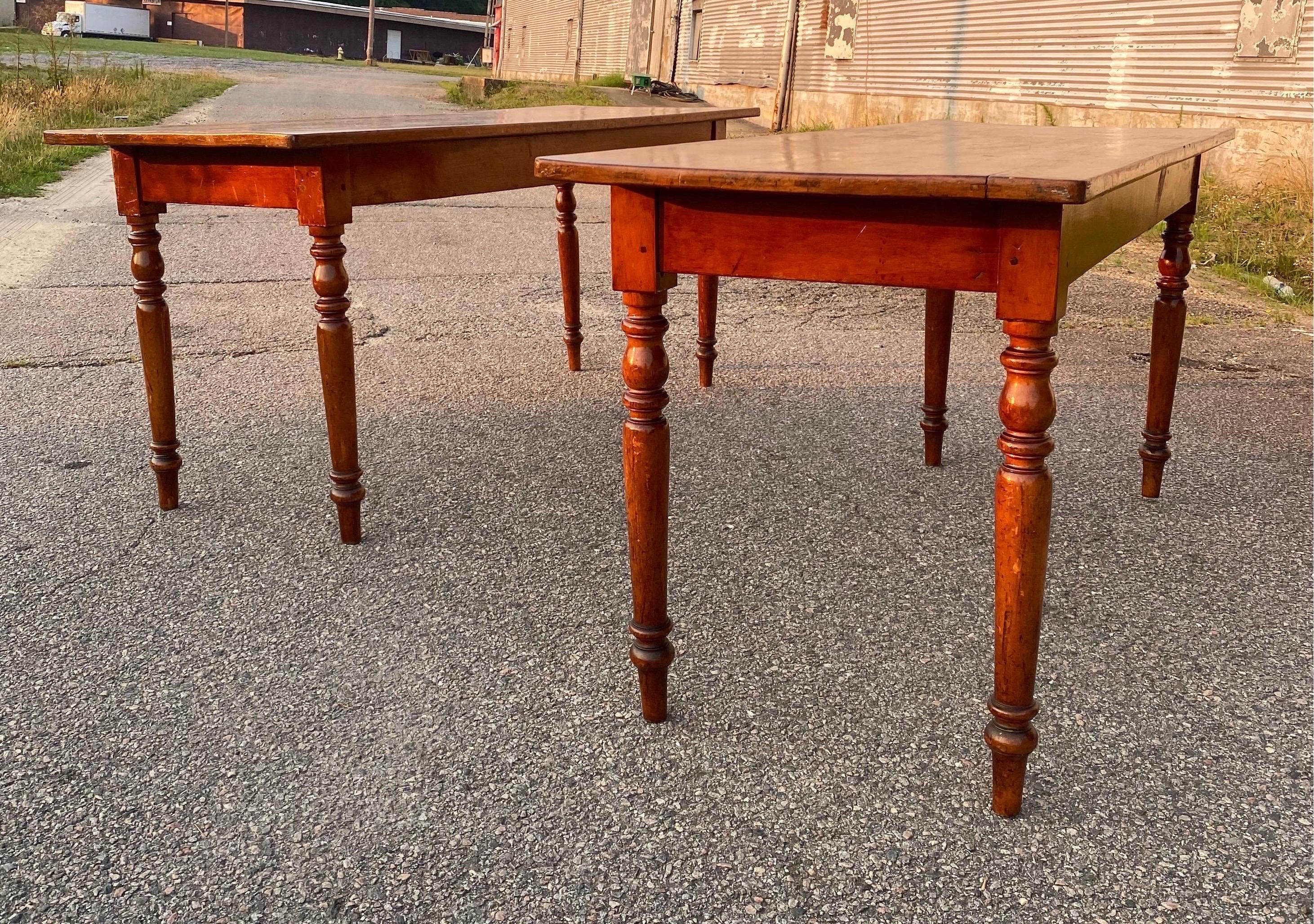 French Provincial Pair of 19th Century French Hunt Tables  For Sale