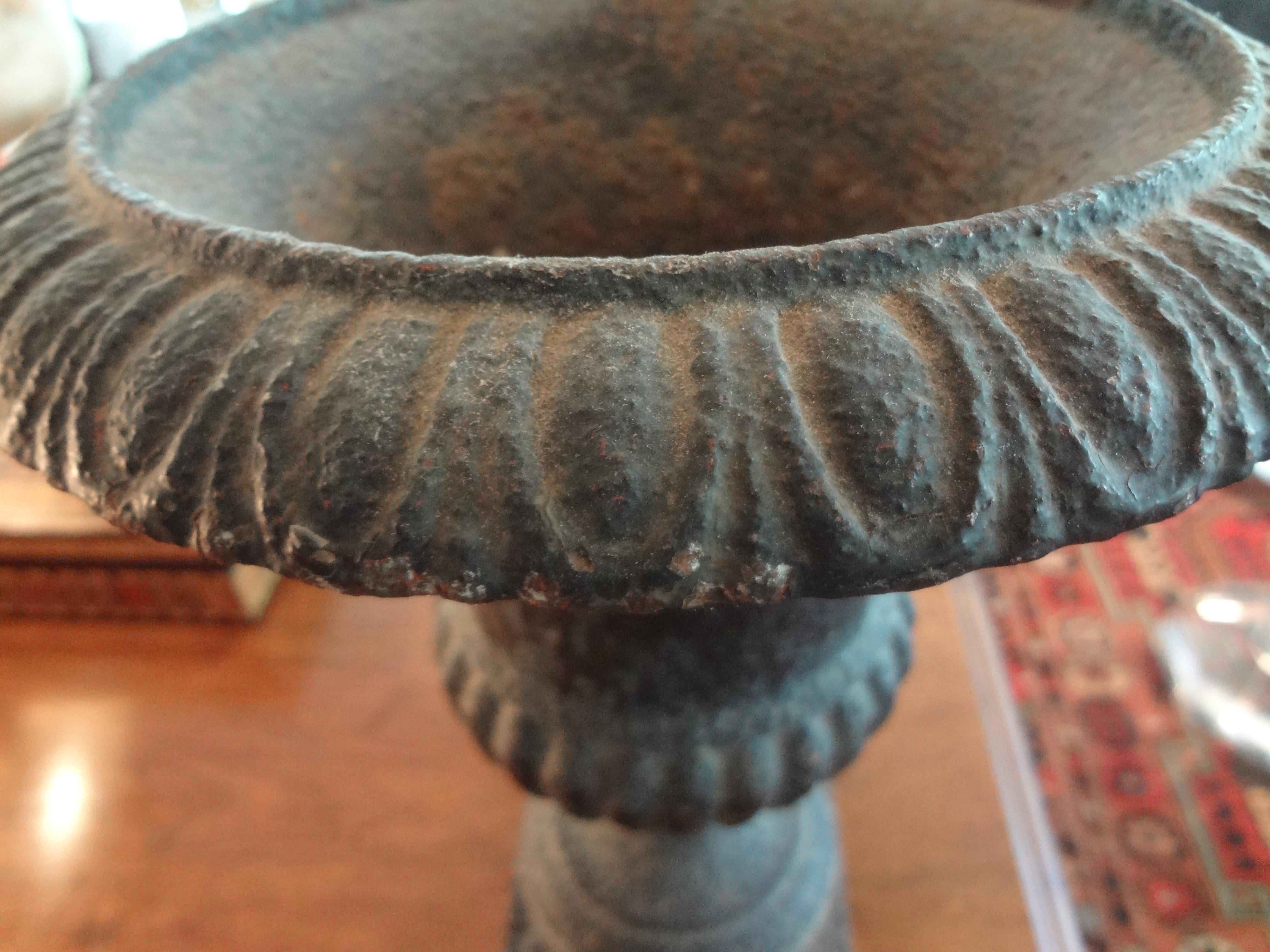 Pair of 19th Century French Iron Campana Urns 2