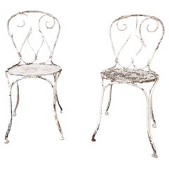 Used Pair of 19th Century French Iron Garden Chairs