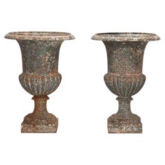 Pair of 19th Century French Iron Urns