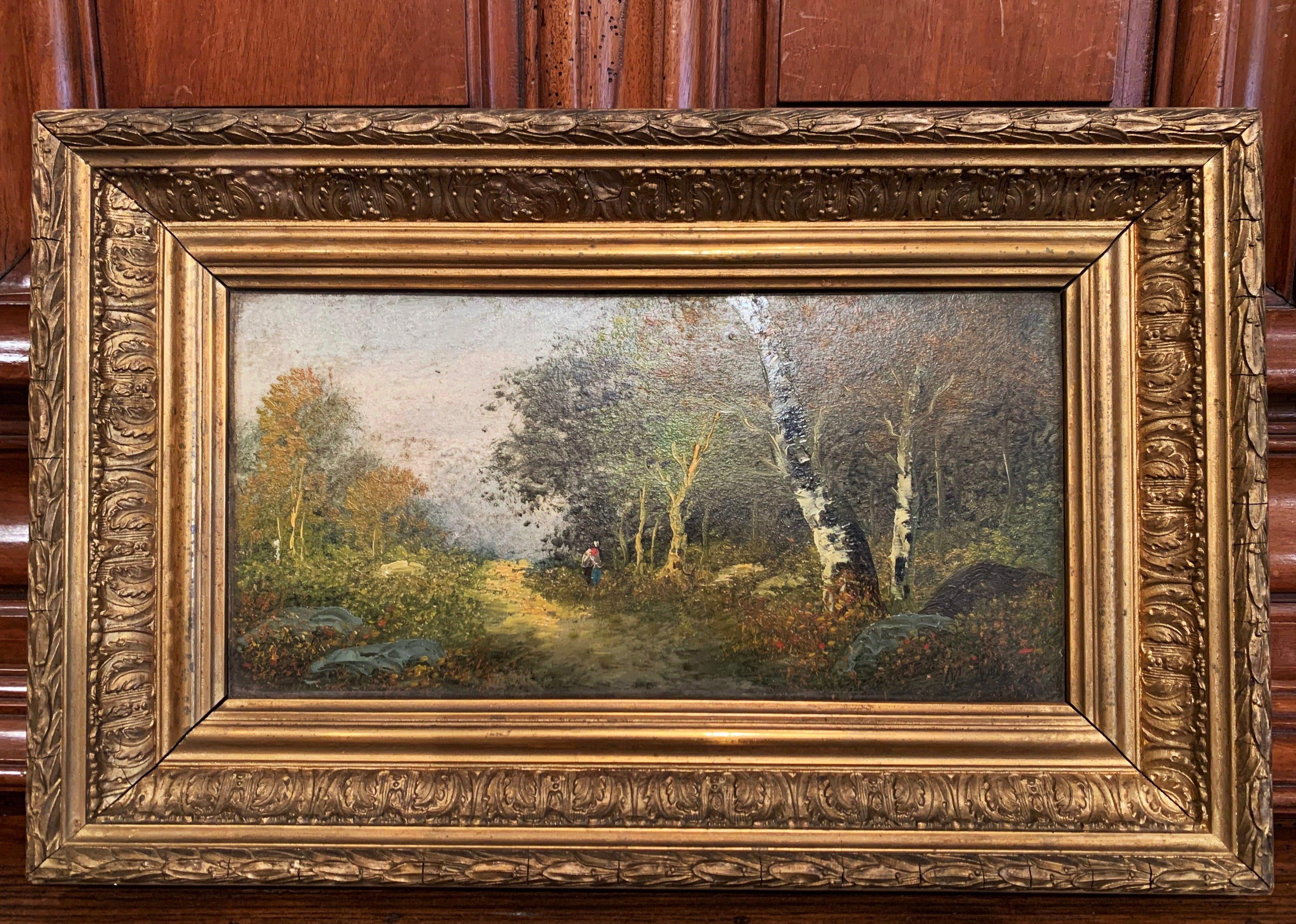 Pair of 19th Century French Landscape Paintings in Gilt Frames Signed M. Max In Excellent Condition In Dallas, TX