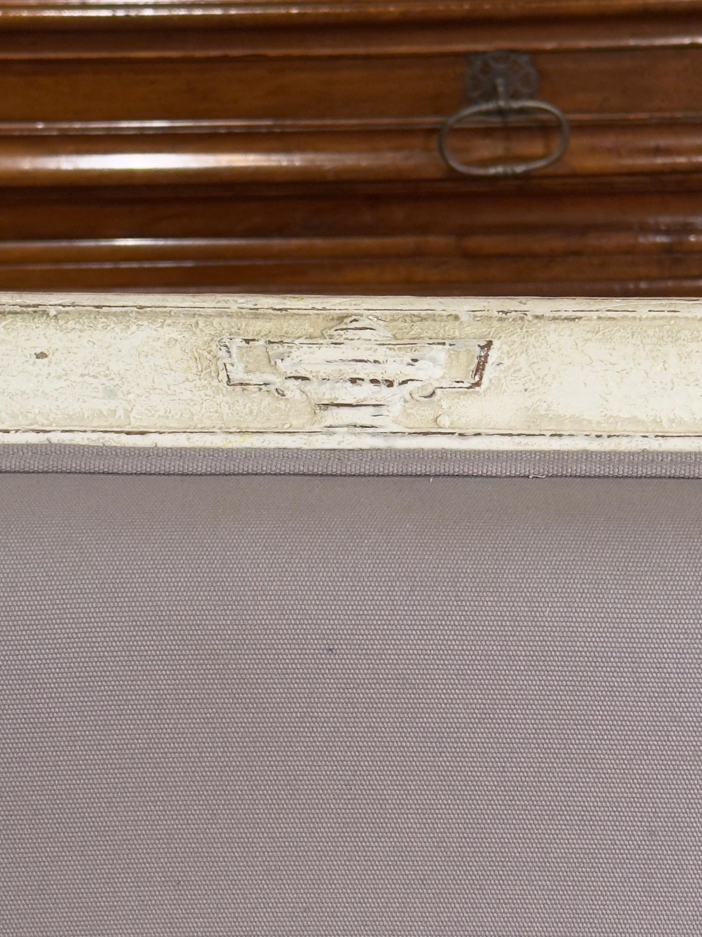 Pair of 19th Century French Louis Philippe Carved Painted Upholstered Armchairs For Sale 2