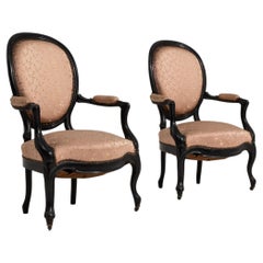 Pair of 19th Century French Louis Philippe Upholstered Armchairs
