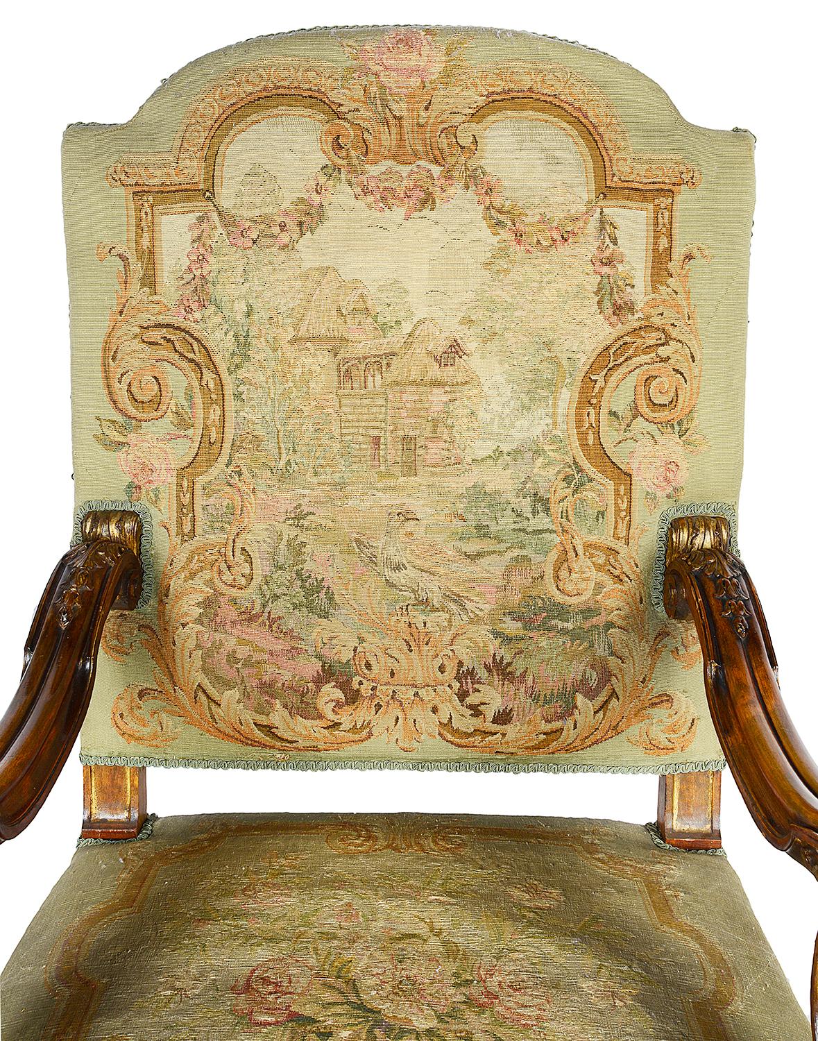 Tapisserie Paire de fauteuils Louis XIV français du 19ème siècle en vente