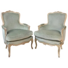 Pair of 19th Century French Louis XV Bergeres, Armchairs