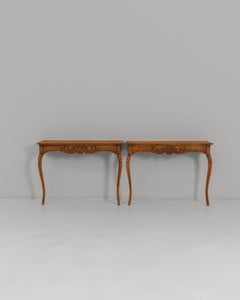 Paire de consoles en bois sculpté Louis XV du XIXe siècle