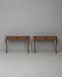 Pair Of 19th Century French Louis XV Oak Console Tables