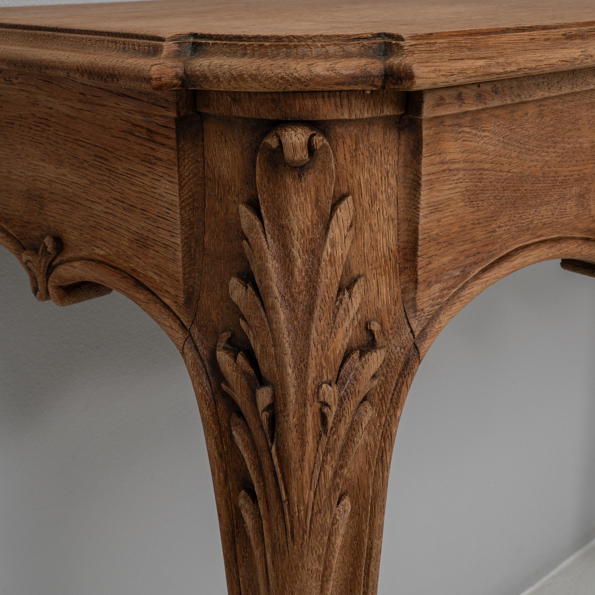 Pair Of 19th Century French Louis XV Oak Console Tables For Sale 6