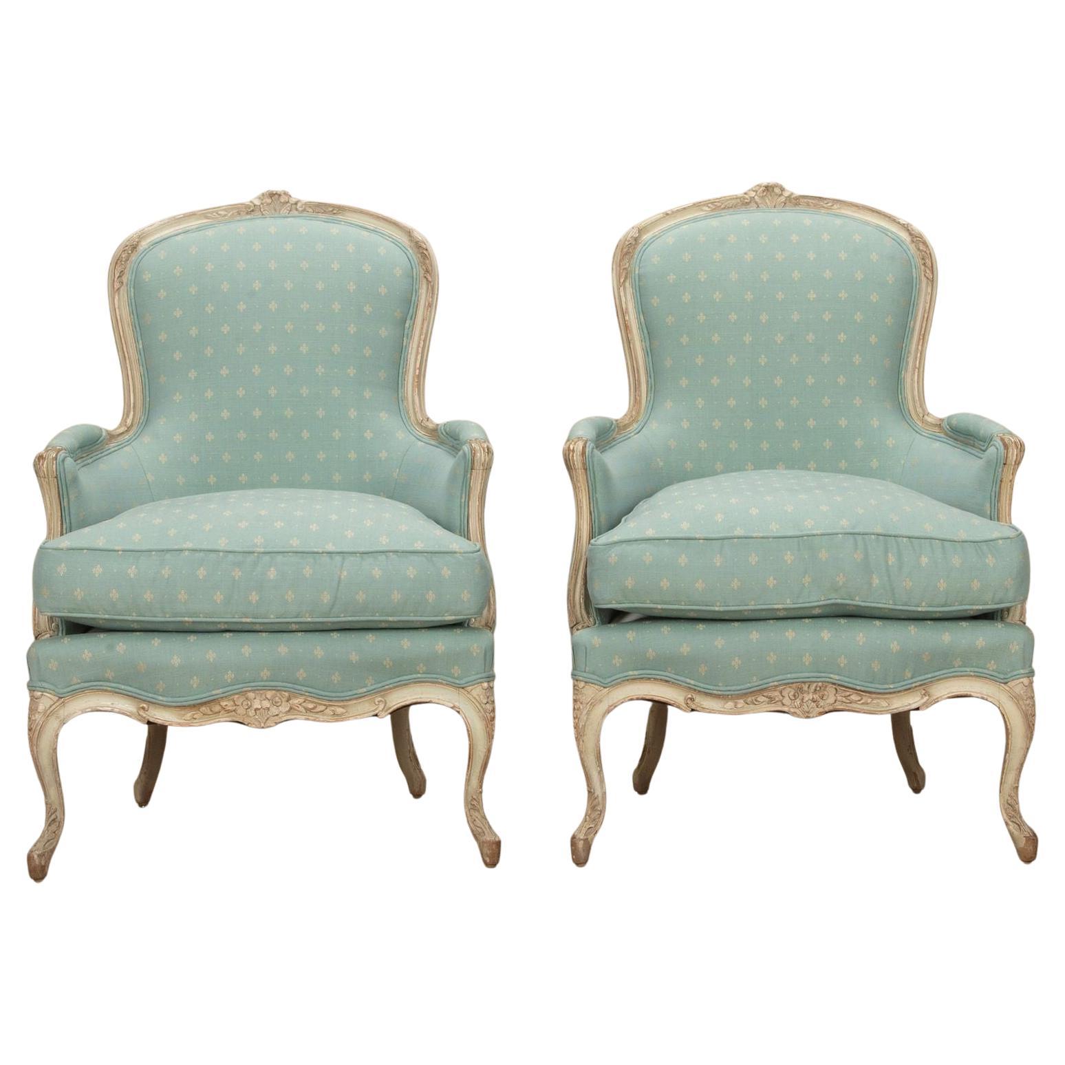 Paire de fauteuils de style Louis XV français du 19e siècle