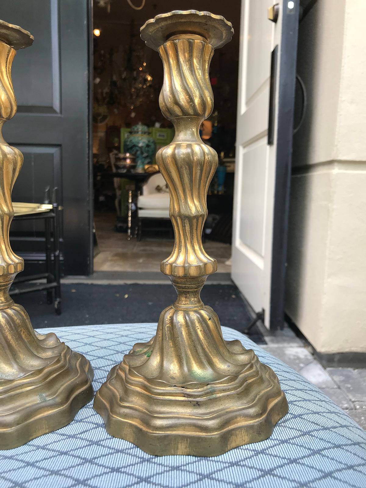 Pair of 19th Century French Louis XV Style Candlesticks In Good Condition In Atlanta, GA