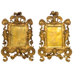 Pair of 19th Century French Louis XV Style Gilt Bronze Picture Frames