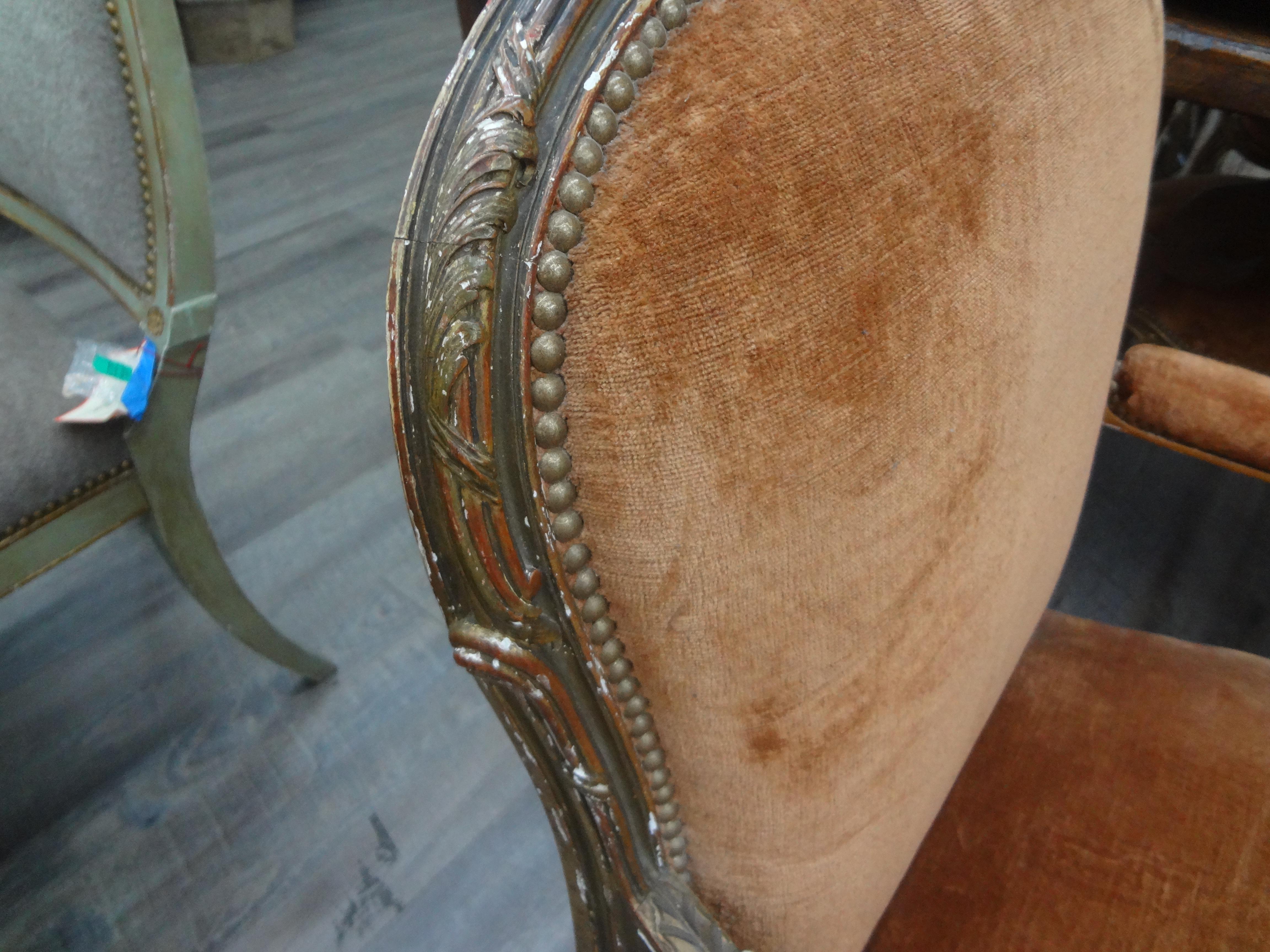 Paire de chaises françaises du 19ème siècle en bois doré de style Louis XV en vente 5