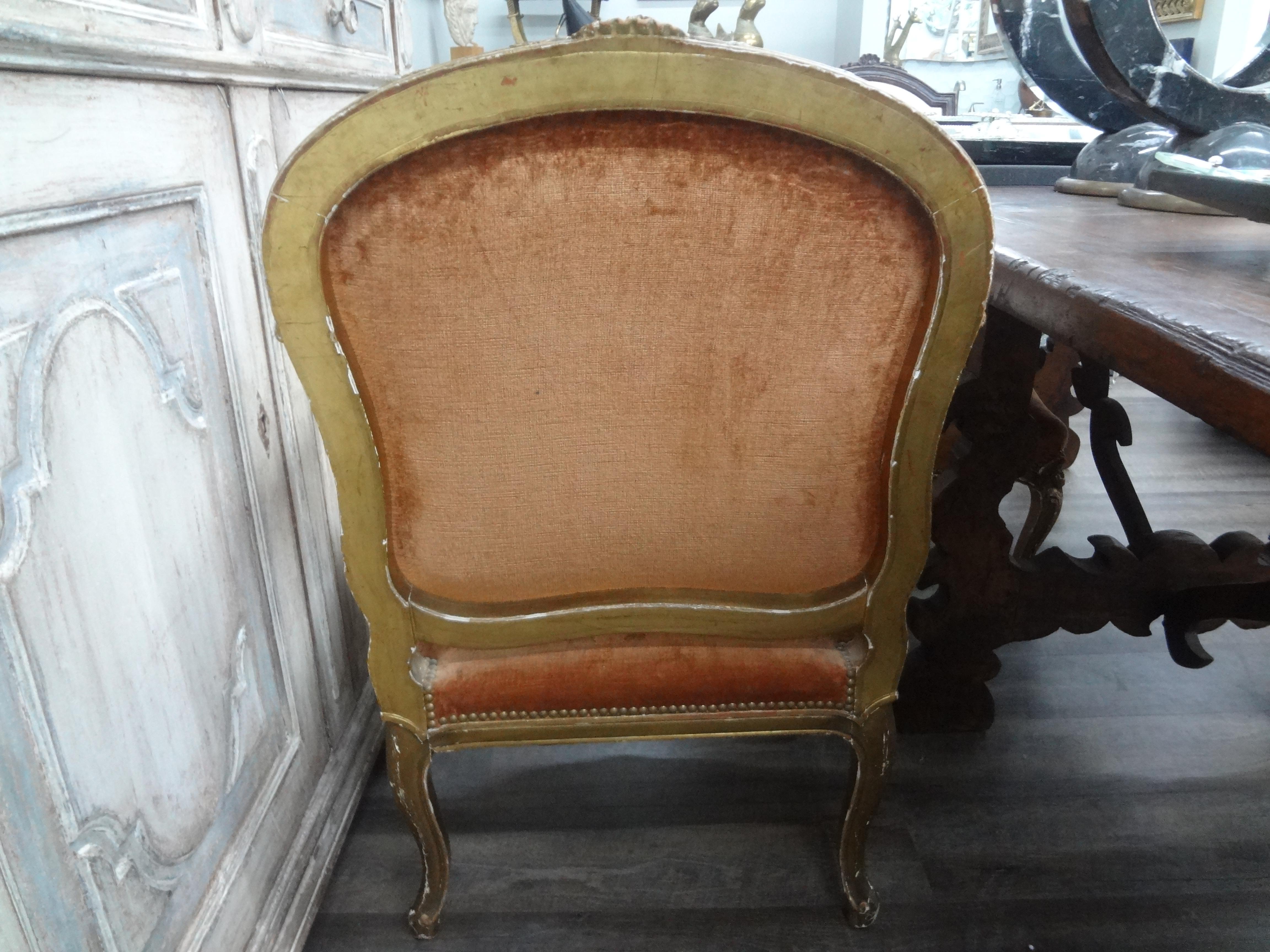 Pair of 19th Century French Louis XV Style Giltwood Chairs For Sale 8