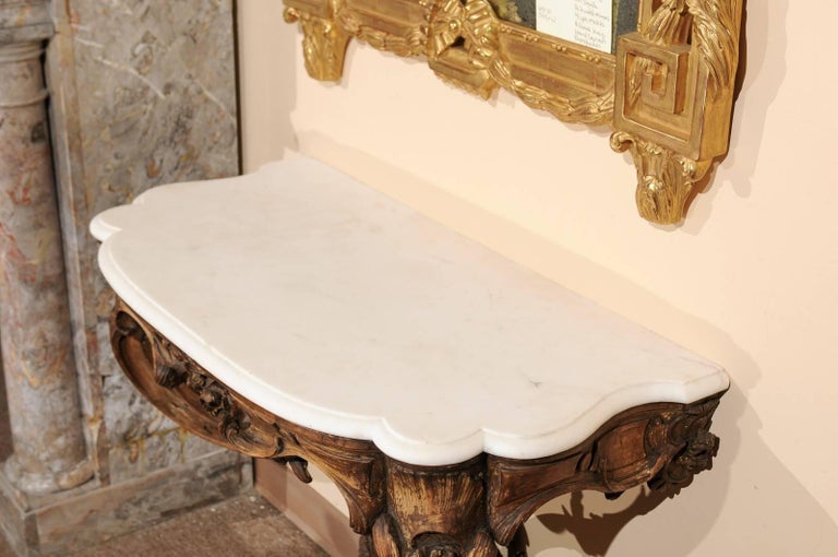 Pair of 19th Century French Louis XV Style Wall Mounted Console Tables ...
