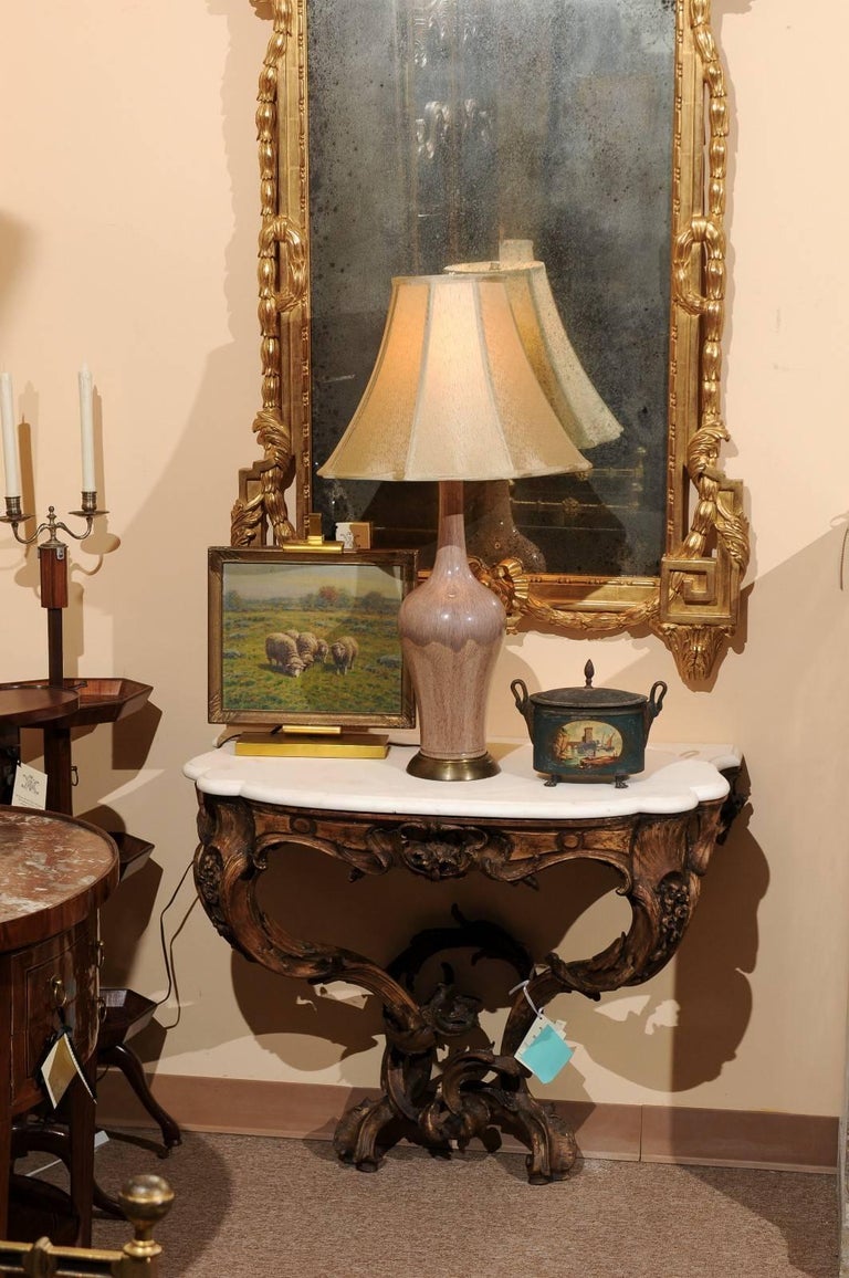 Pair of 19th Century French Louis XV Style Wall Mounted Console Tables ...