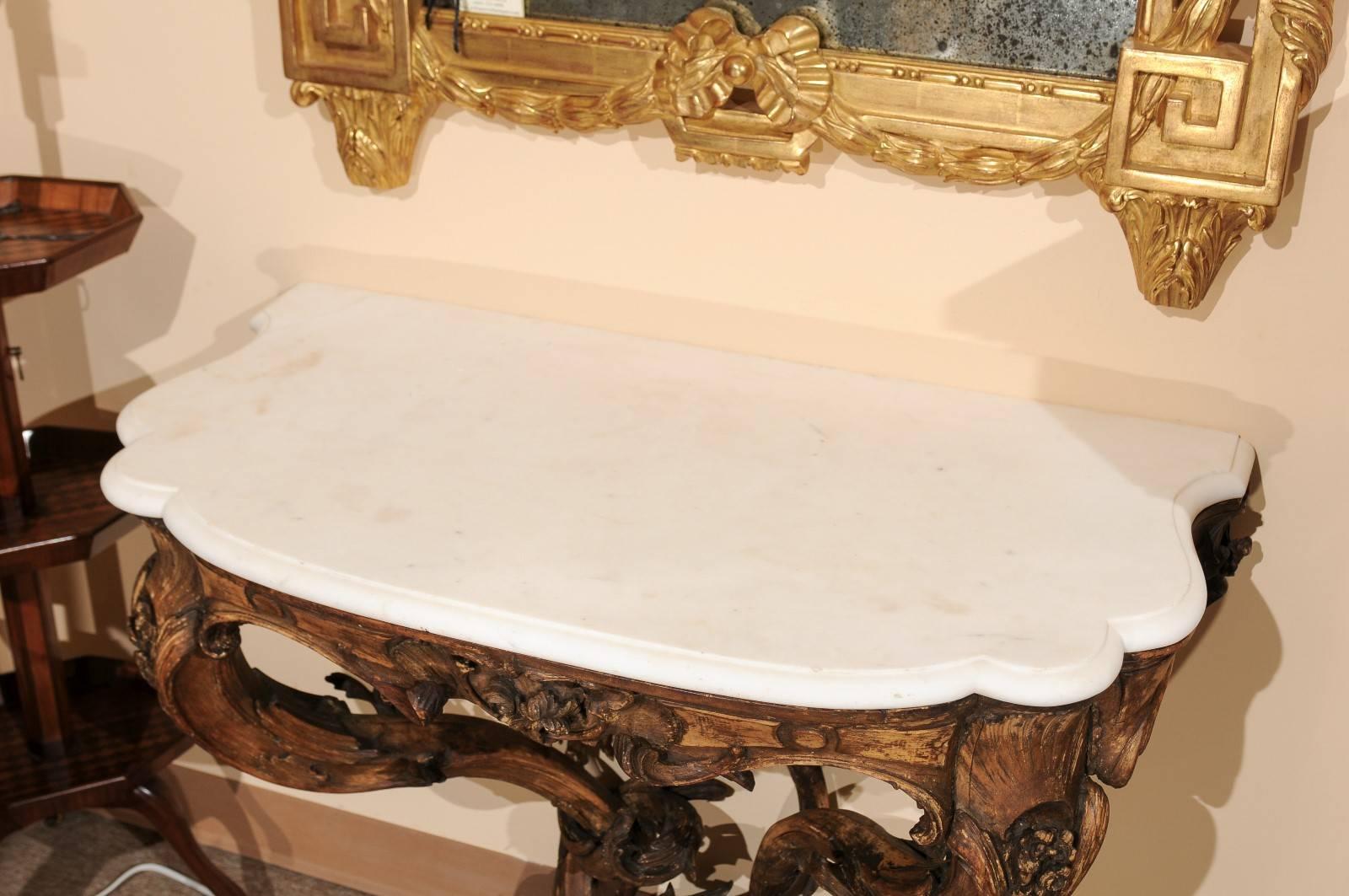 Pair of 19th Century French Louis XV Style Wall Mounted Console Tables 1