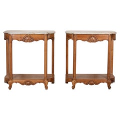 Pair of 19th Century French Louis XV Style Walnut Console Tables
