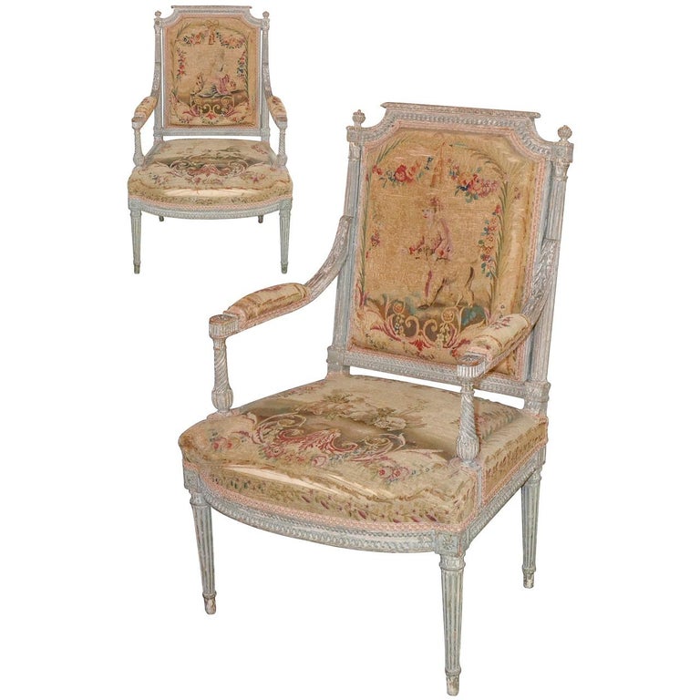 Pair of 19th Century French Louis XVI Armchairs For Sale at 1stDibs