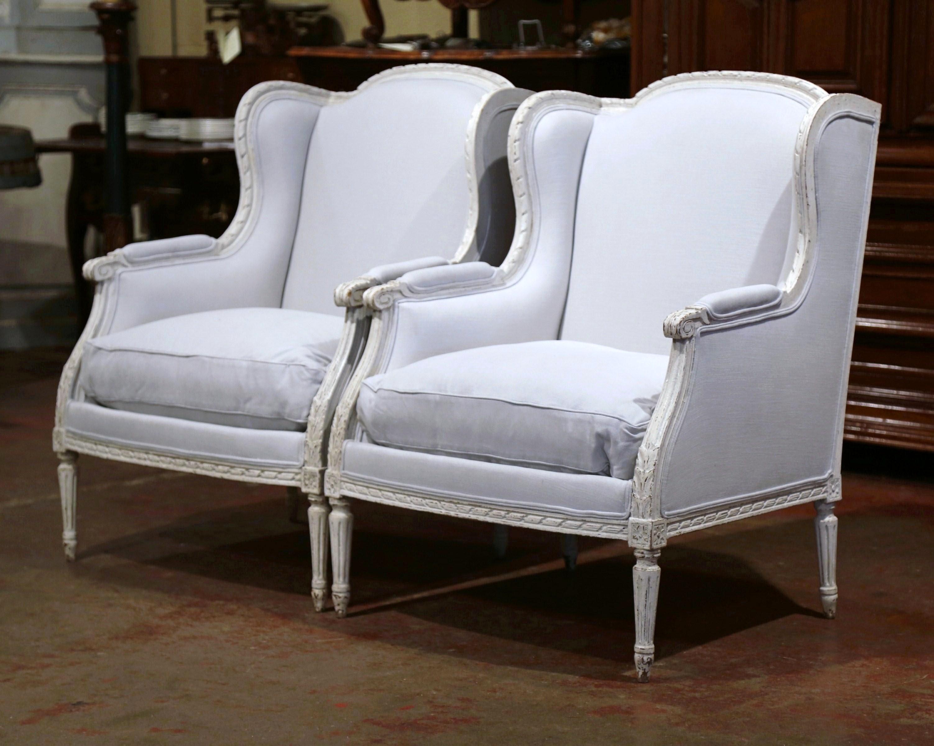 Decorate a living room with this elegant pair of large antique 