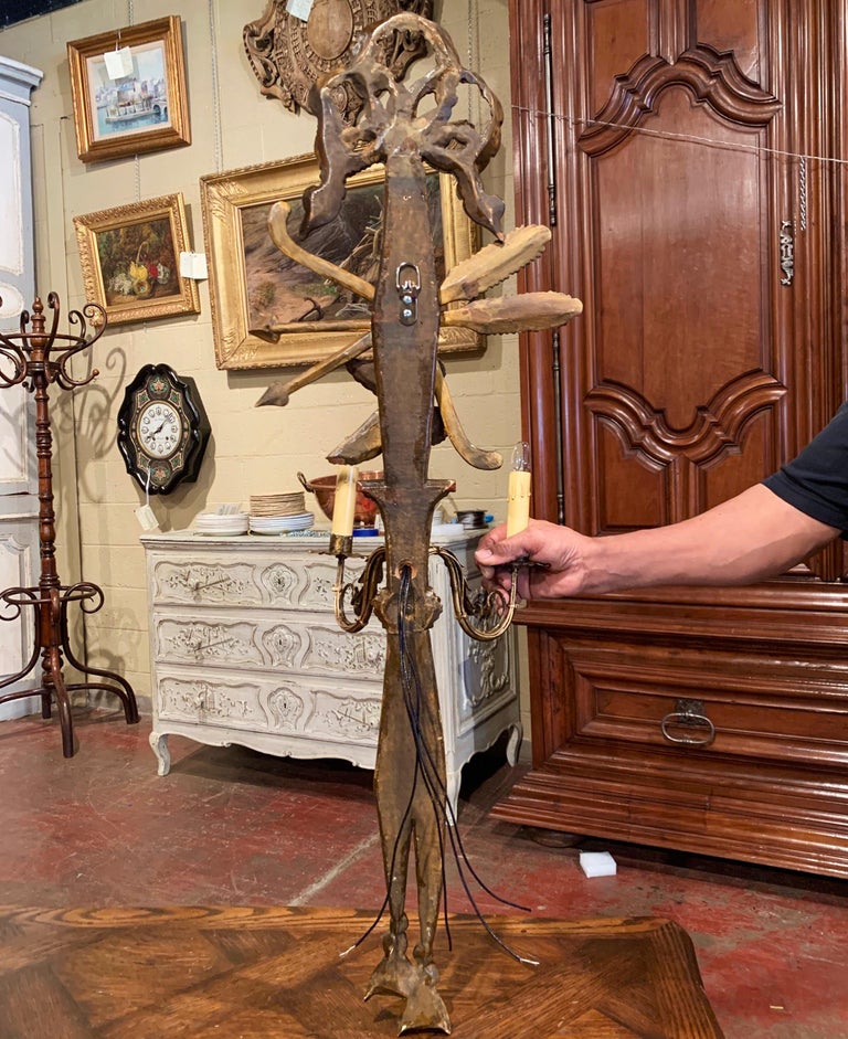 Pair of 19th Century French Louis XVI Carved Giltwood Two-Light Sconces ...