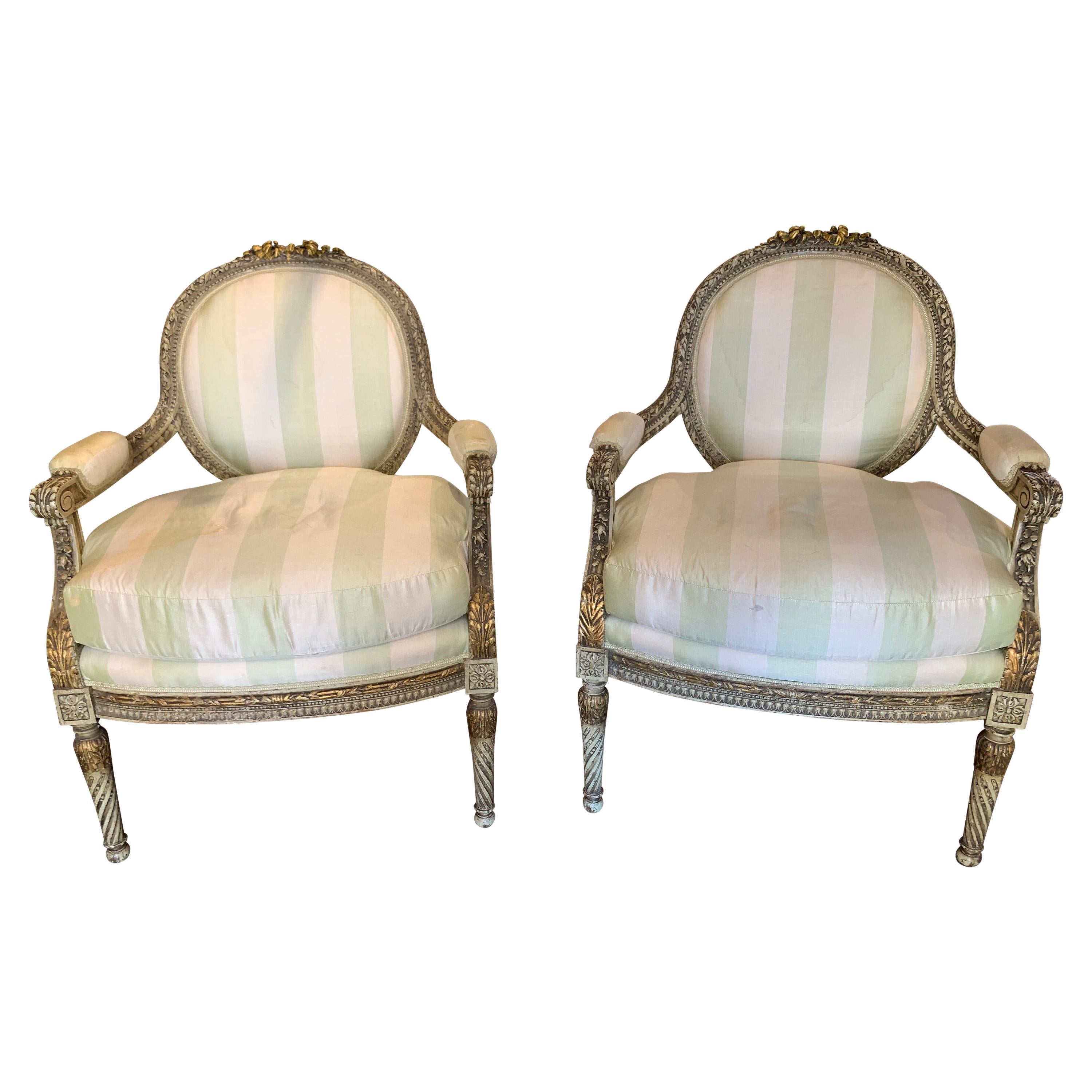 Pair of 19th Century French Louis XVI Fauteuils