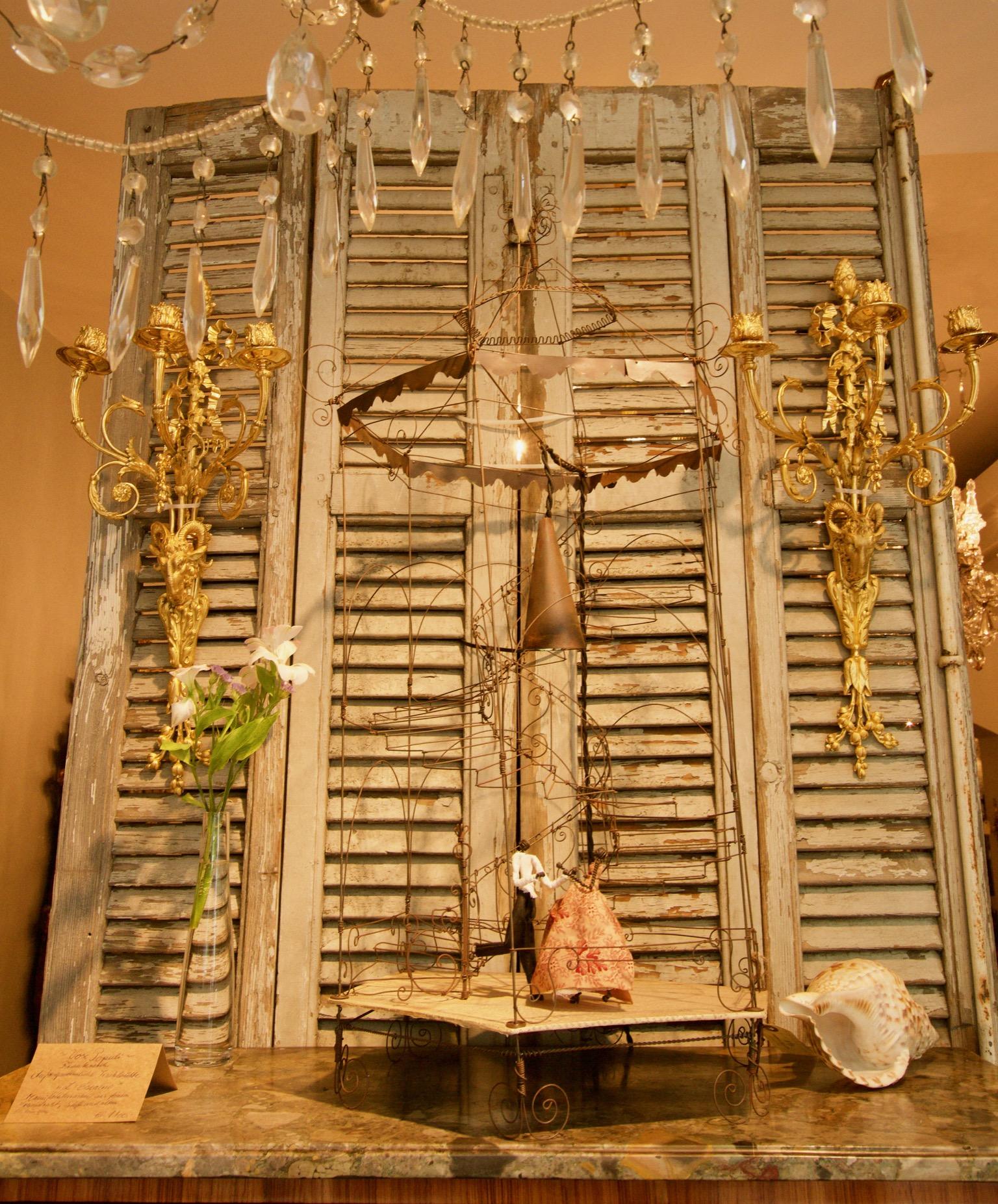 Gilt Pair of 19th Century French Louis XVI Goat Heads Three-Light Wall Lights/Sconces