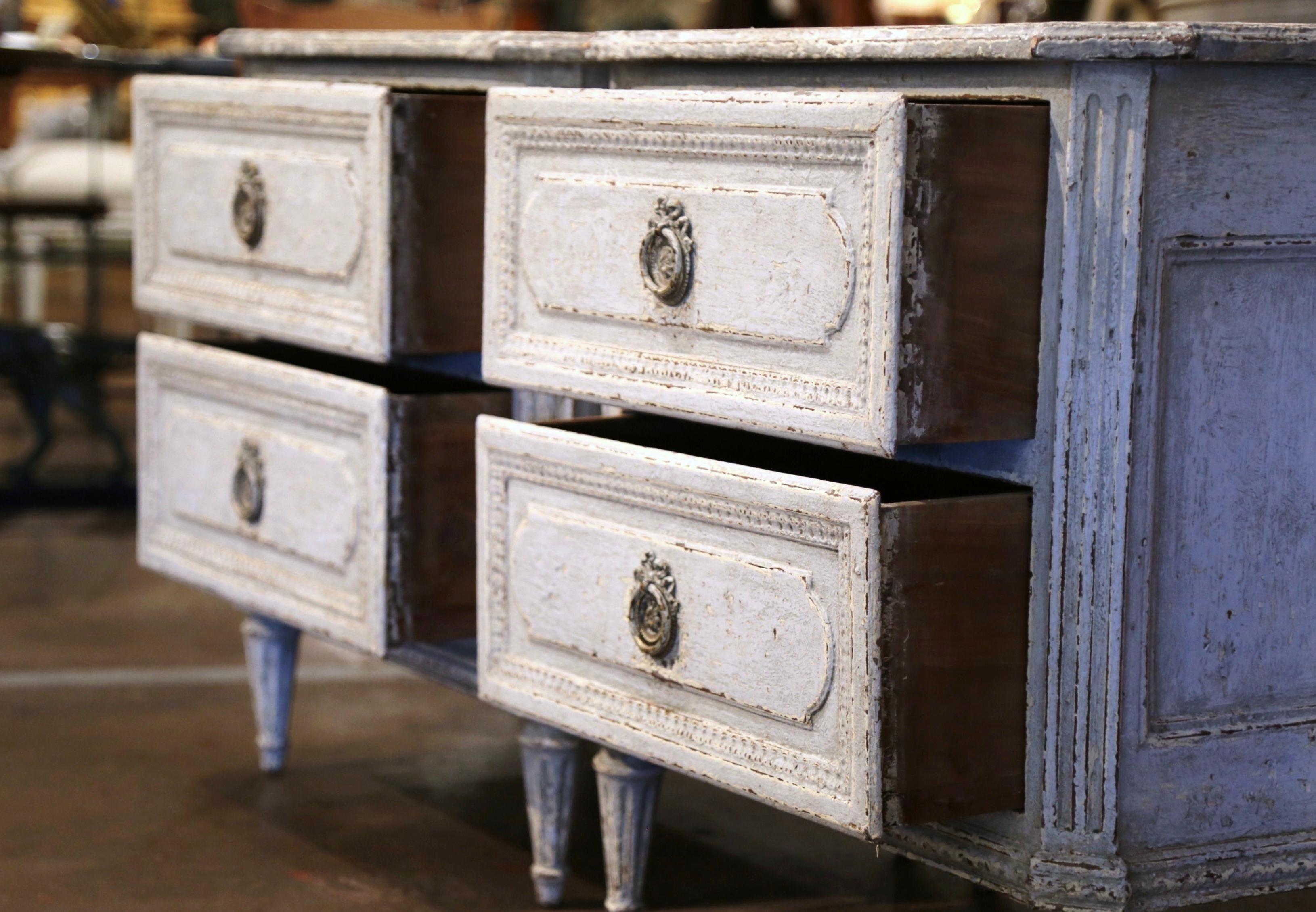 Pair of 19th Century French Louis XVI Hand Painted Two-Drawer Nightstands Chests 2