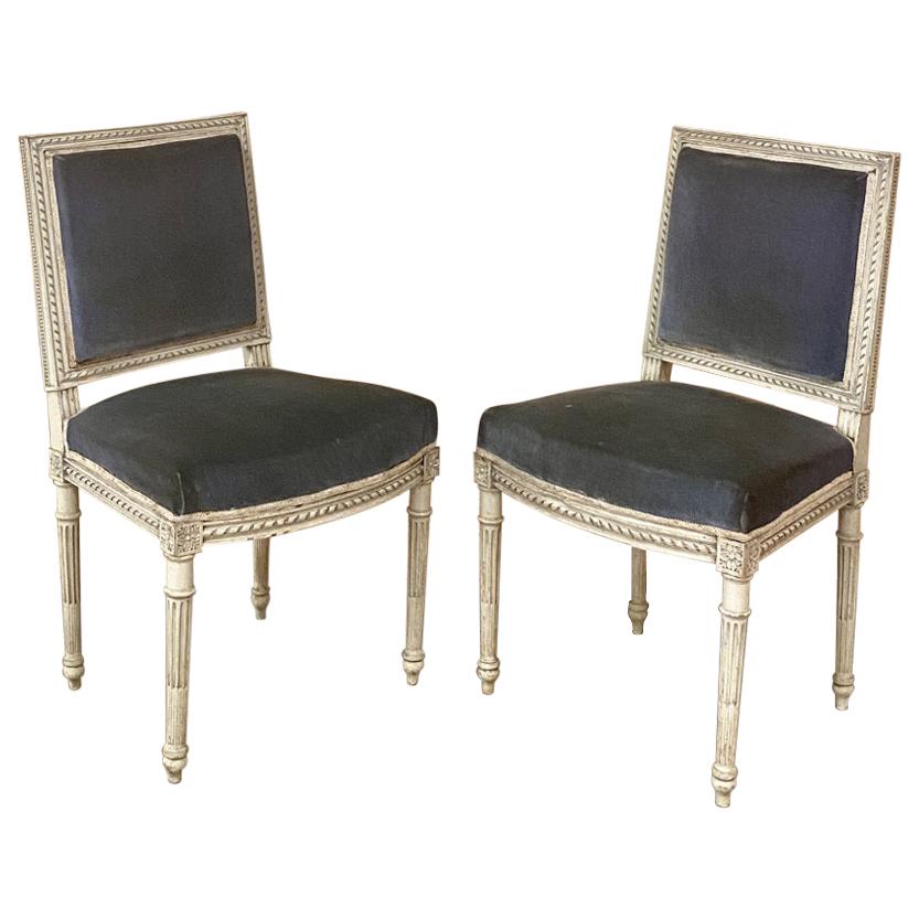 Pair of 19th Century French Louis XVI Painted Chairs