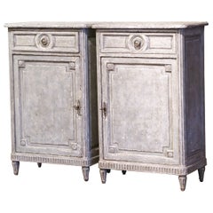 Pair of 19th Century French Louis XVI Painted Confiturier Cabinets