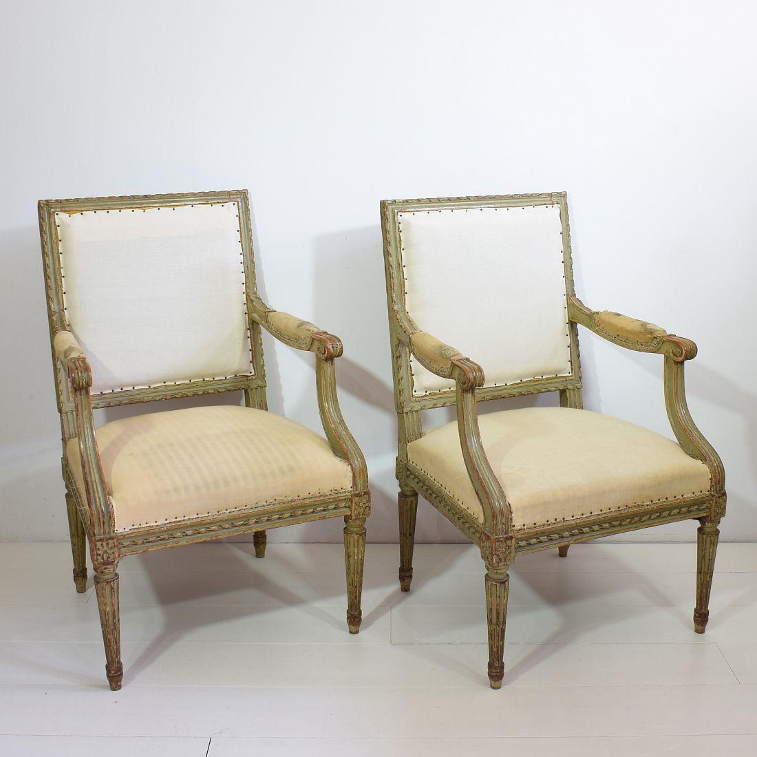 Pair of 19th Century French Louis XVI Style Armchairs In Good Condition In Buisson, FR