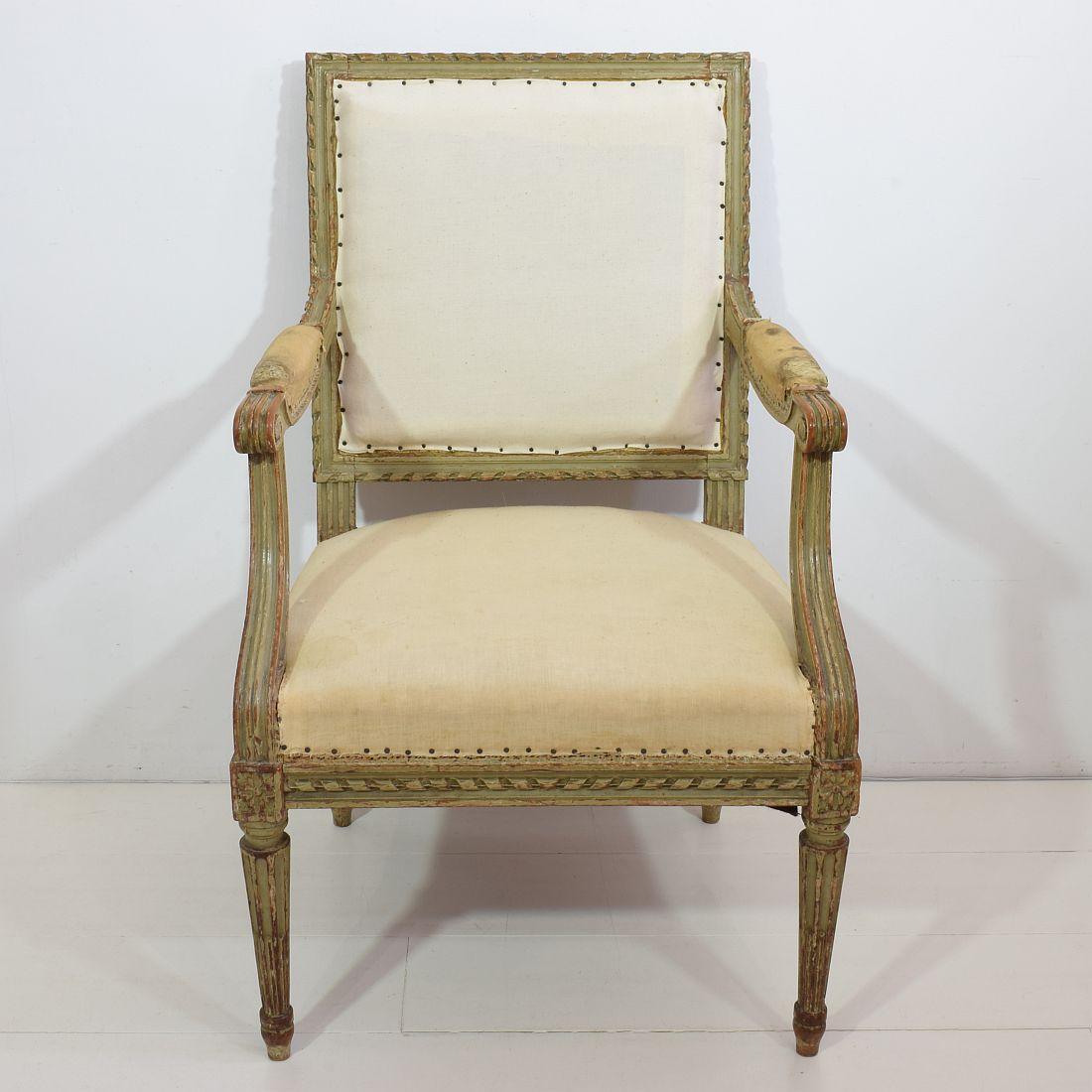 Wood Pair of 19th Century French Louis XVI Style Armchairs
