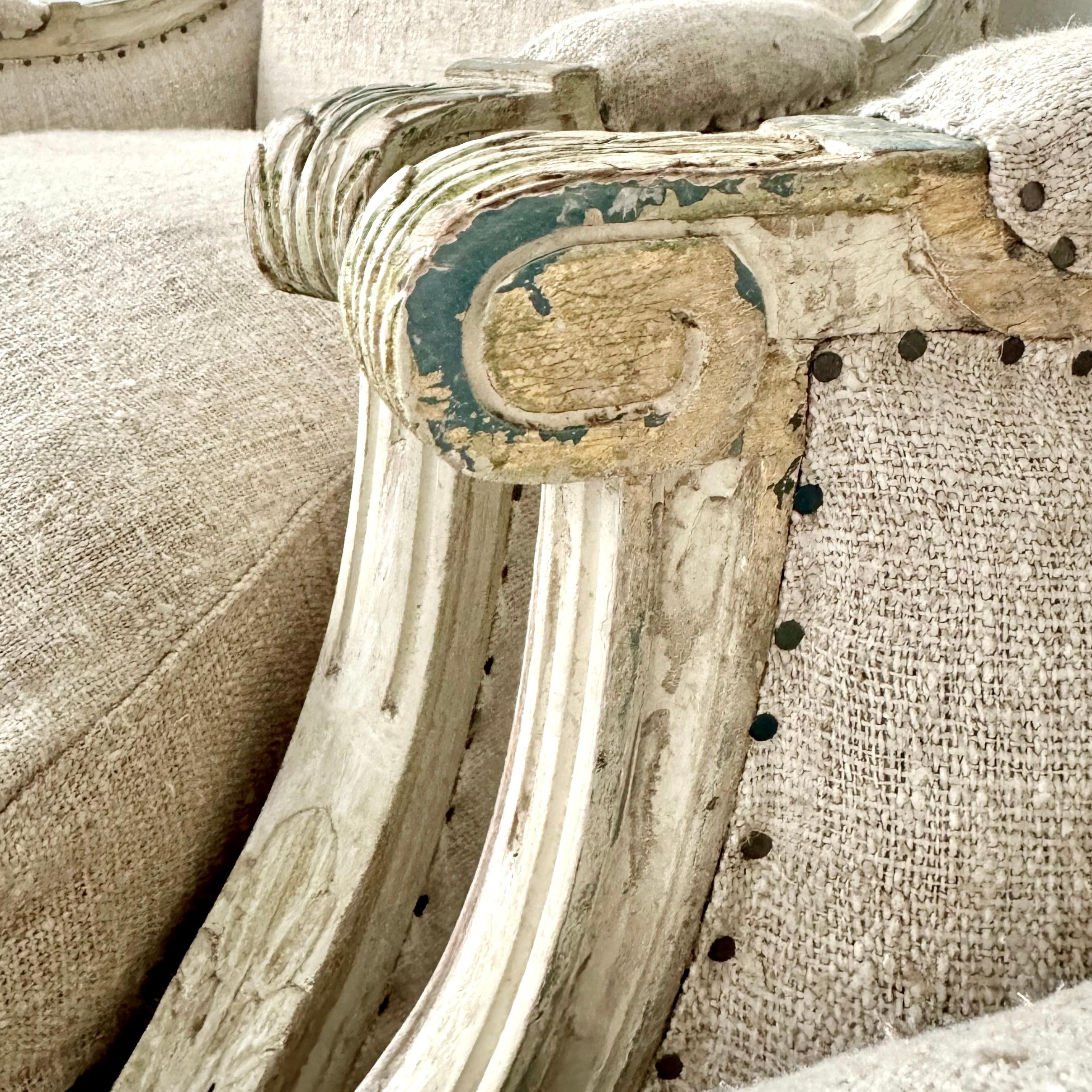 Pair of 19th Century French Louis XVI Style Bergères 11