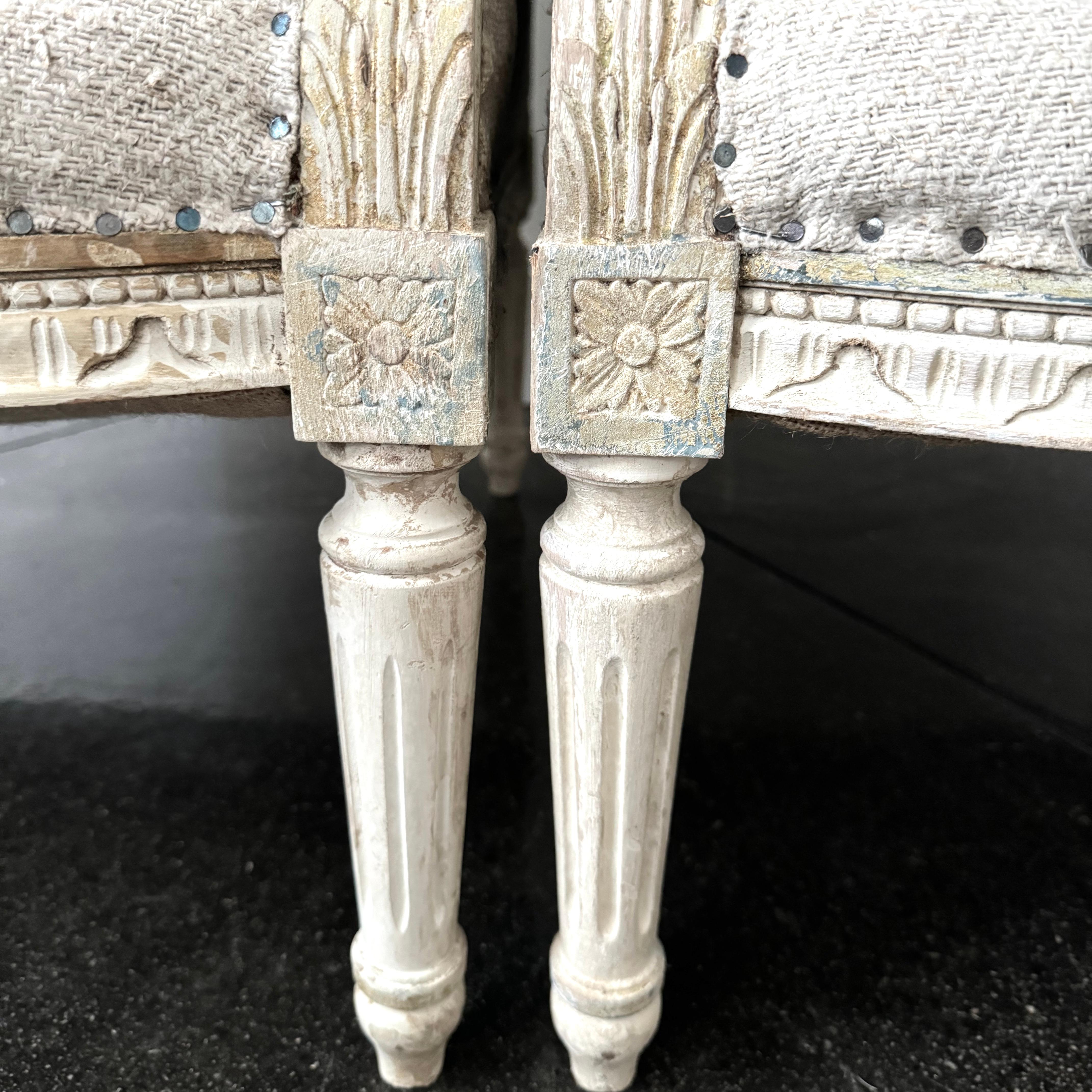 Pair of 19th Century French Louis XVI Style Bergères 14