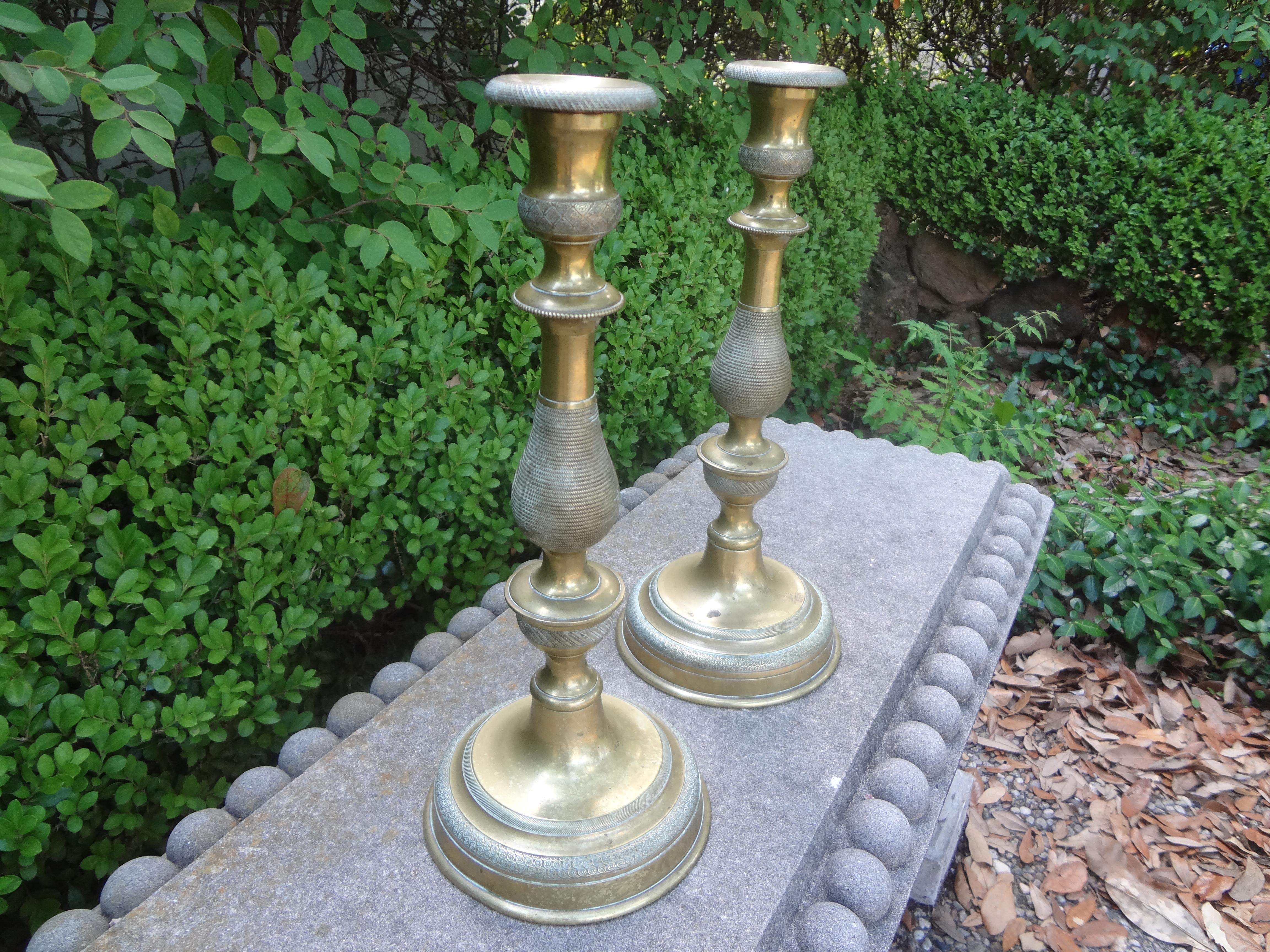 Pair of 19th Century French Louis XVI Style Bronze Candlesticks For Sale 6