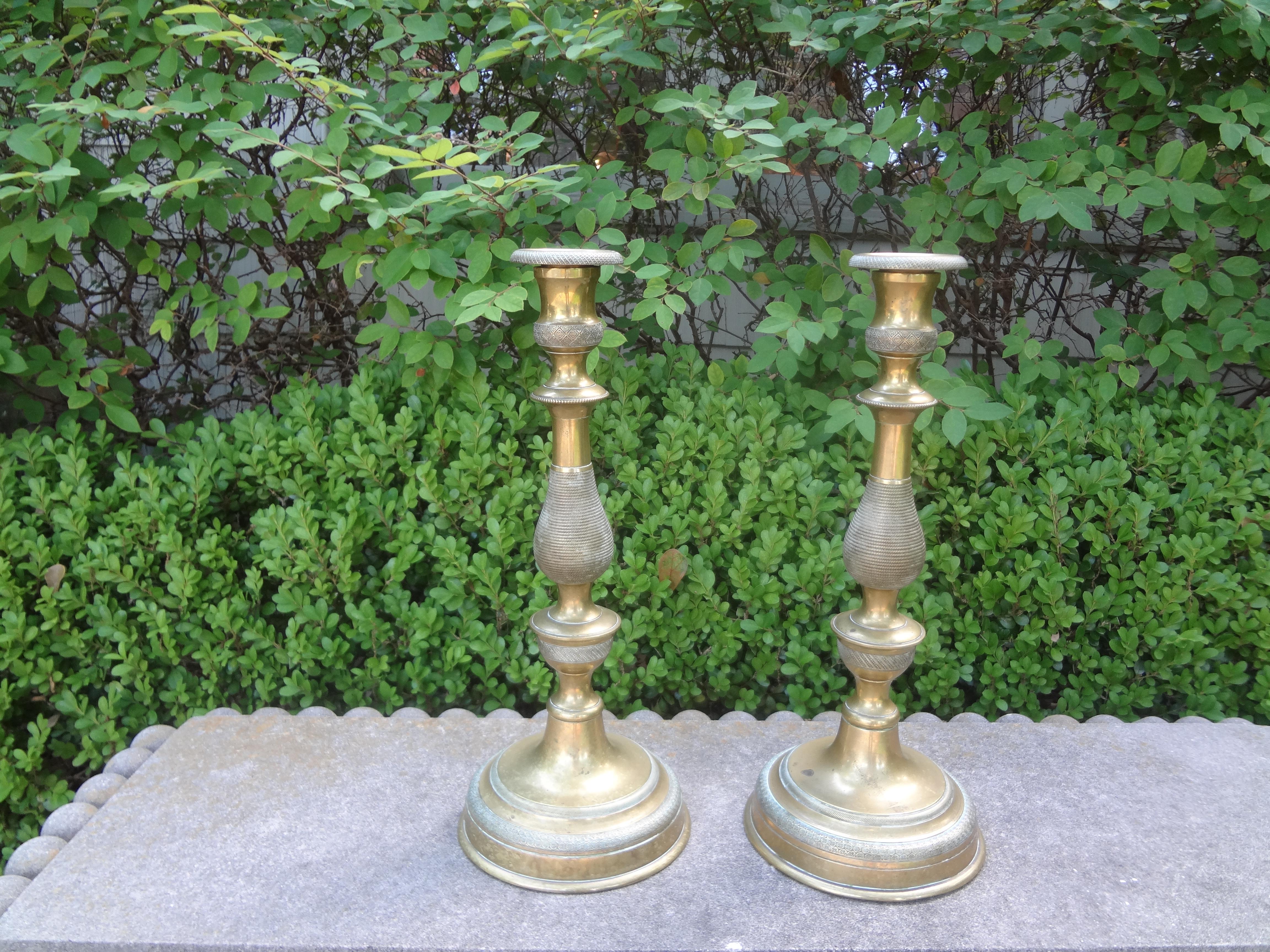 Pair of 19th Century French Louis XVI Style Bronze Candlesticks For Sale 7