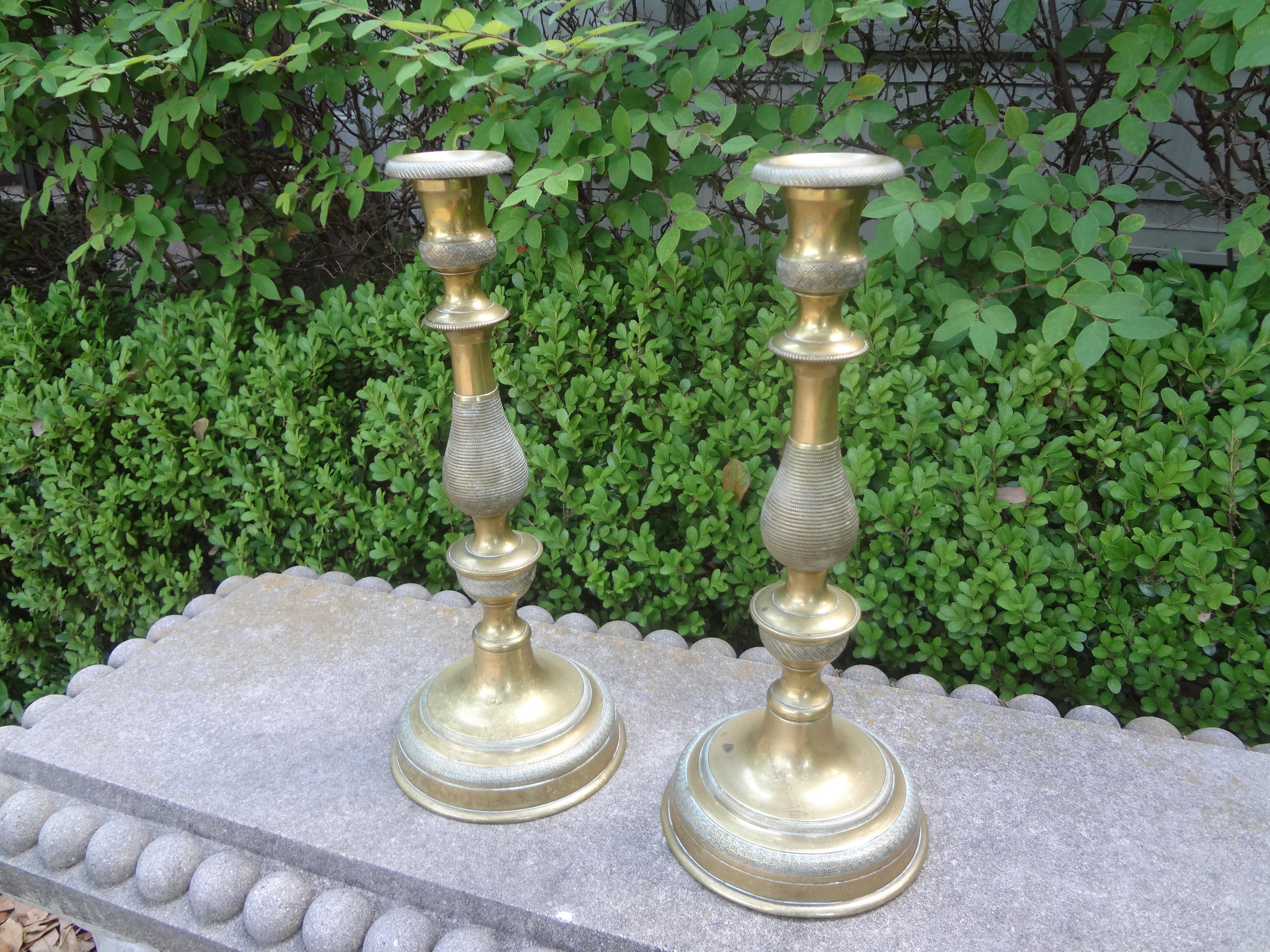 Pair of 19th Century French Louis XVI Style Bronze Candlesticks For Sale 5