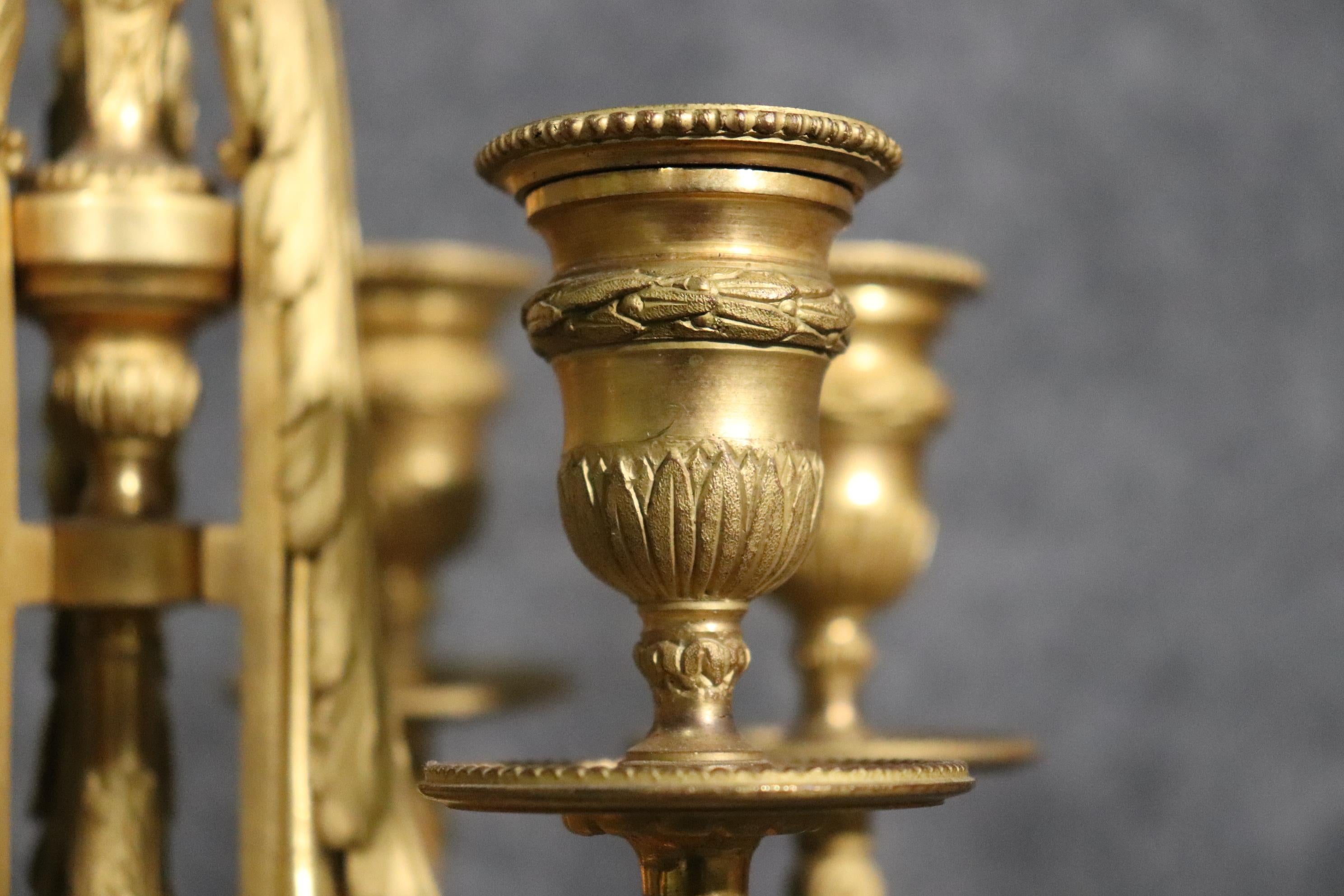 Pair of 19th Century French Louis XVI Style Bronze Ormolu Candelabras For Sale 9