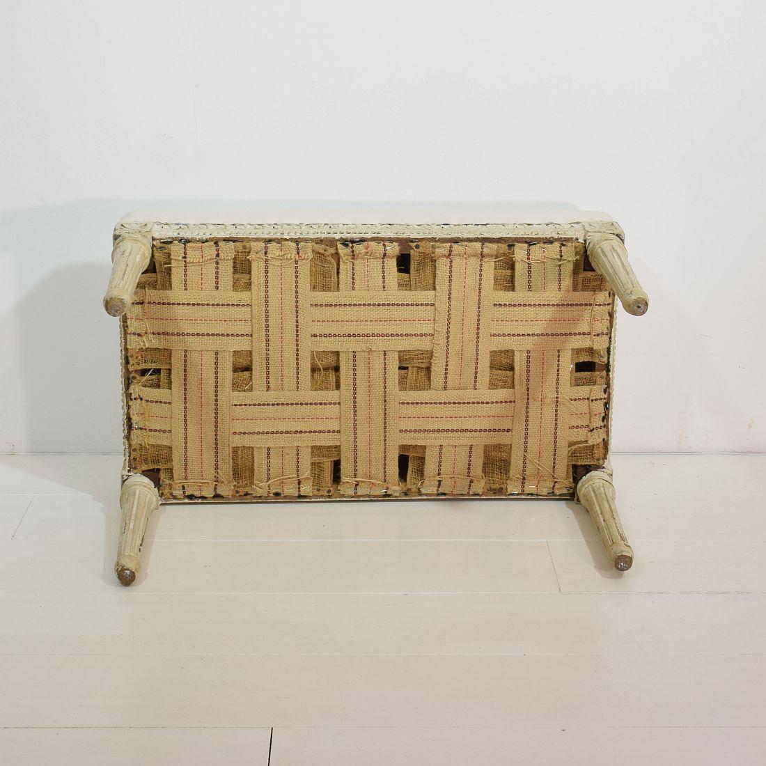 Pair of 19th Century French Louis XVI Style Carved Stools or Tabourets 4