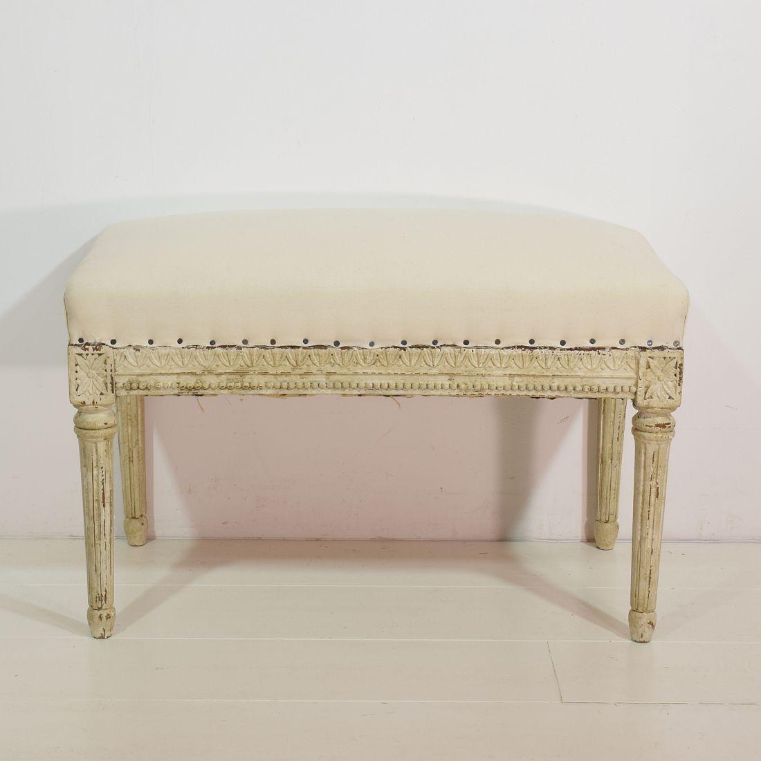 Pair of 19th Century French Louis XVI Style Carved Stools or Tabourets 7