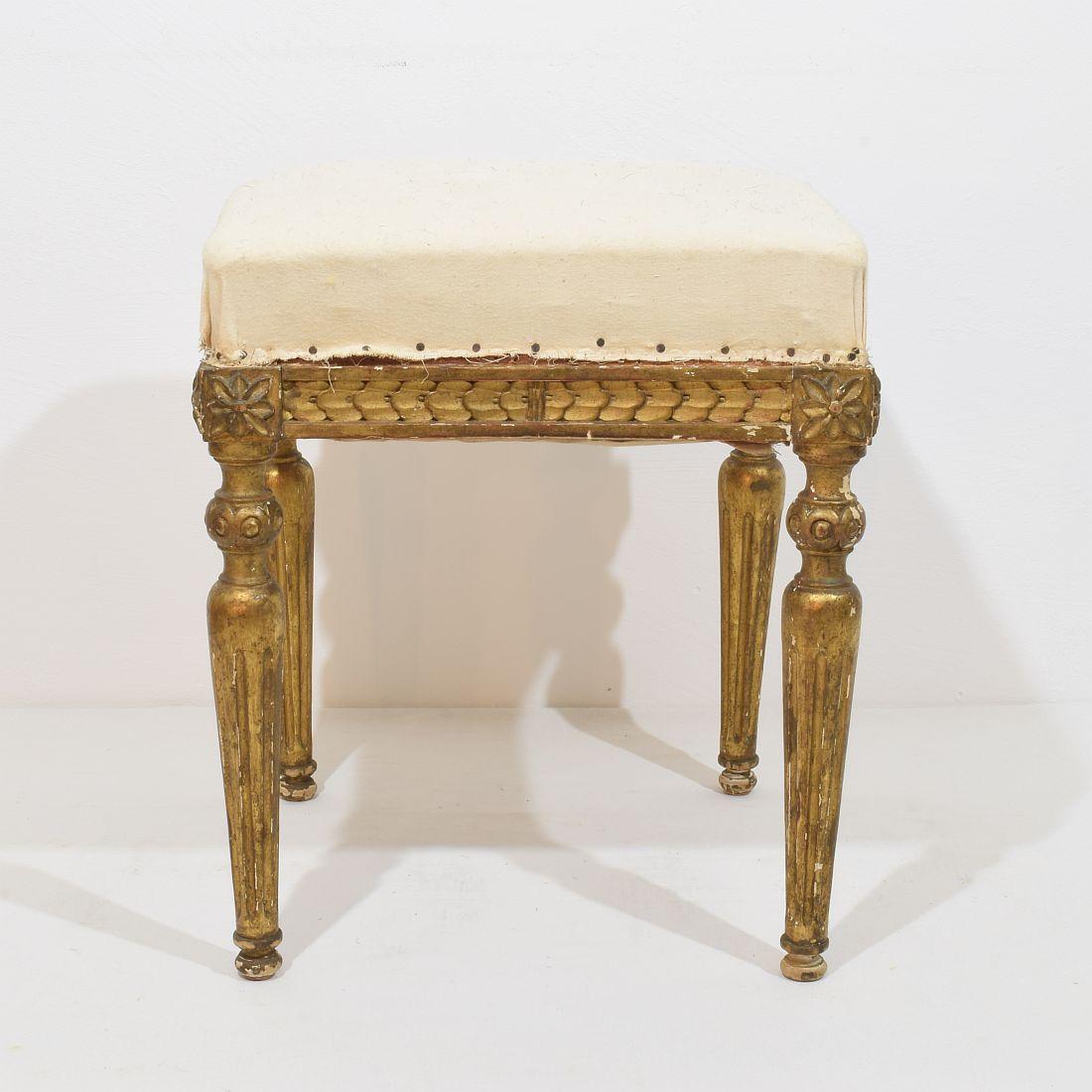 Pair of 19th Century French Louis XVI Style Carved Stools or Tabourets 9